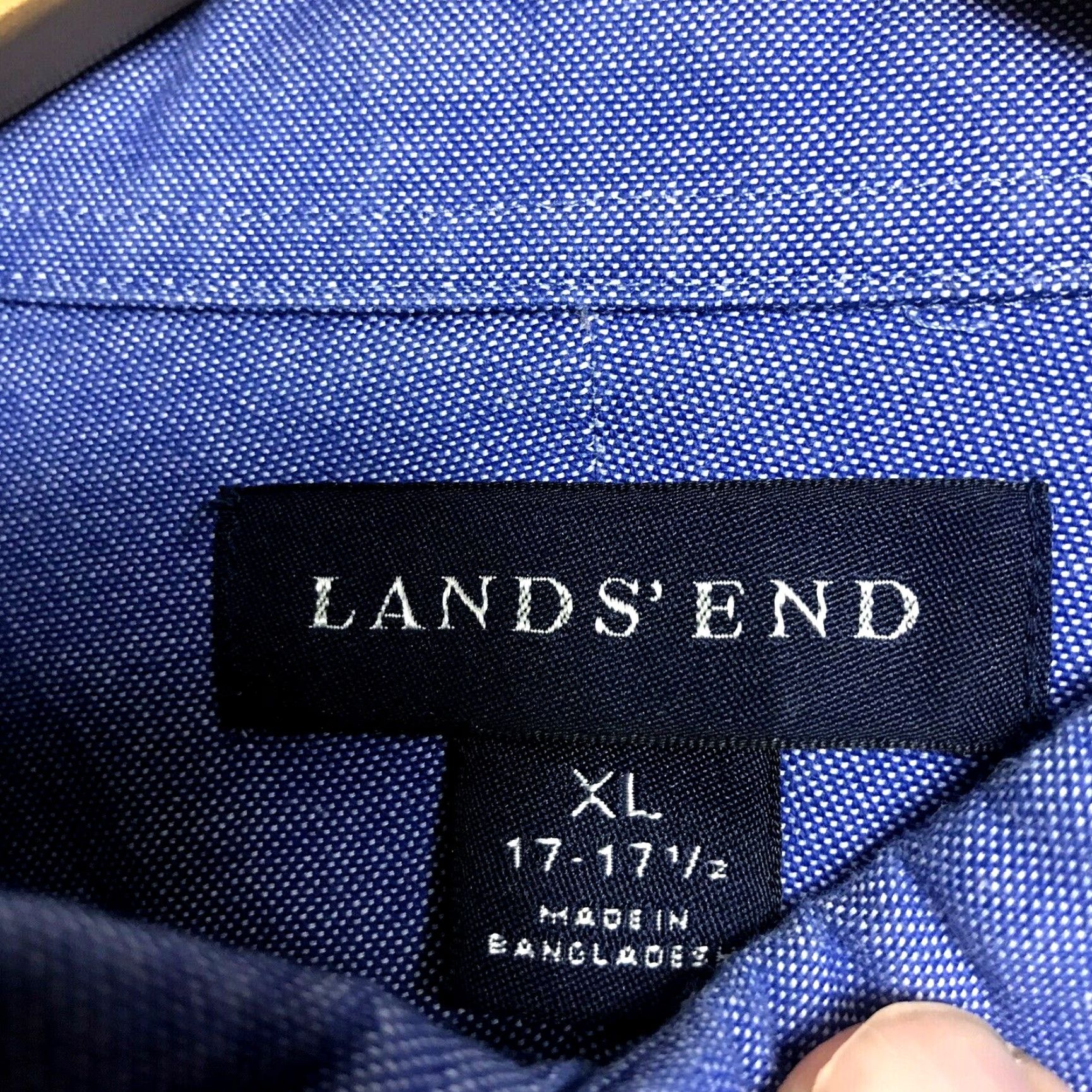 Lands' End Lands' End Shirt Mens XL Blue Button-Down Long Sleeve Cotton Blend Size US XL / EU 56 / 4 - 2 Thumbnail