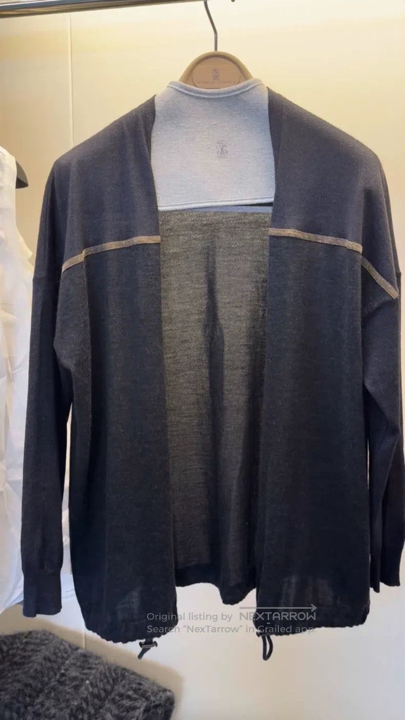 Brunello Cucinelli Brunello Cucinelli Beaded Fine Sparkle Cashmere Silk Cardi Size XS / US 0-2 / IT 36-38 - 1 Thumbnail