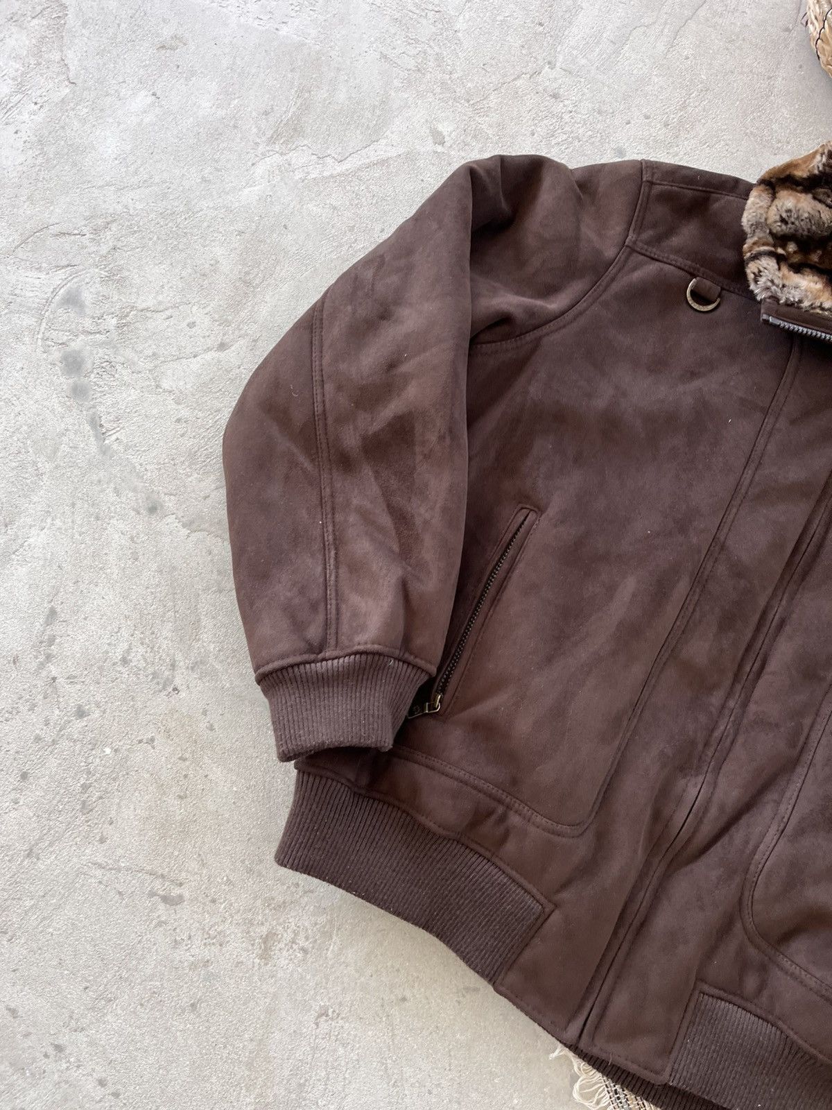 Sean John Sean John Shearling Coat Brown Jacket Faux Fur Suede Style Size US XXL / EU 58 / 5 - 3 Thumbnail