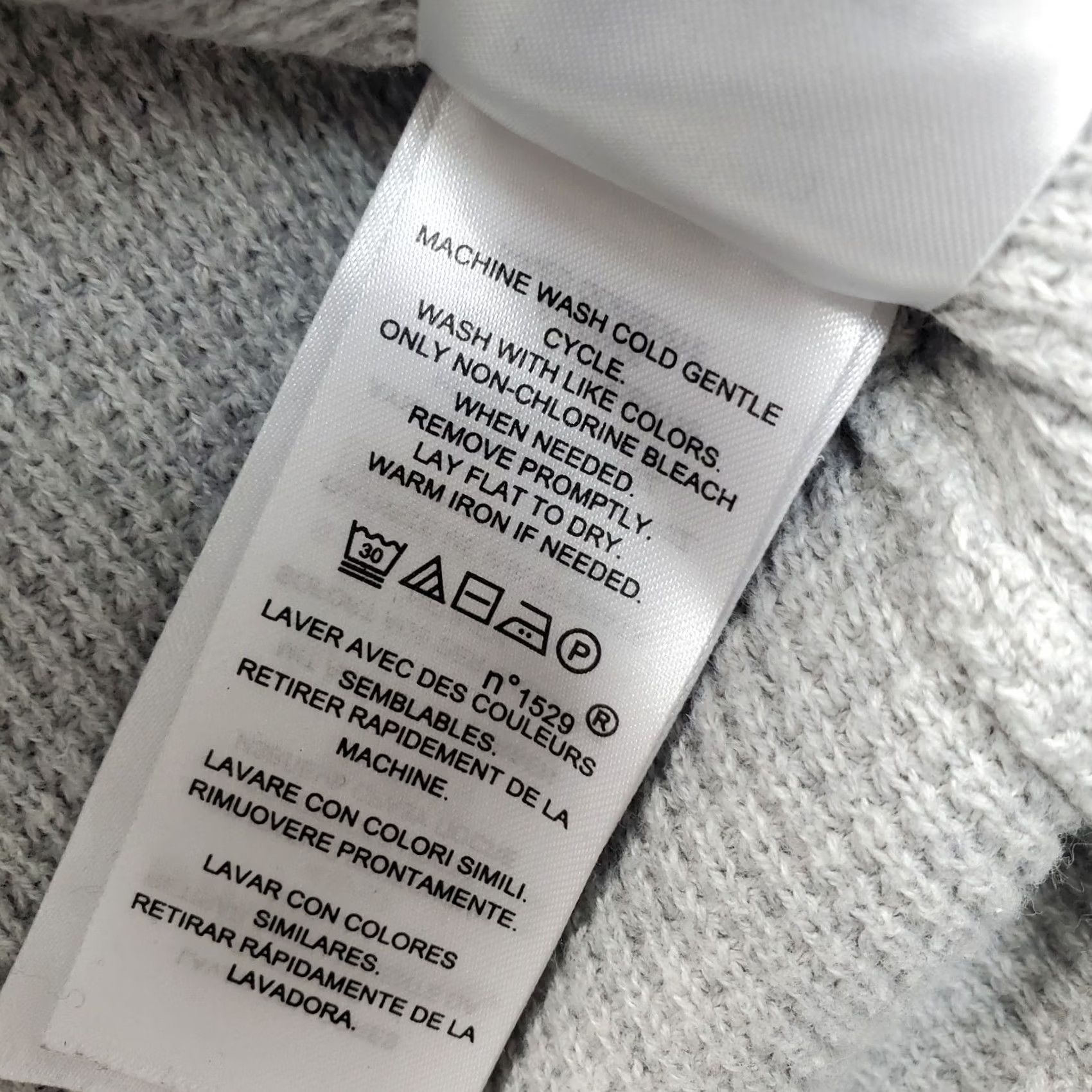 Ralph Lauren Lauren Ralph Sweater Womens L Gray Waffle Knit Cowl Neck Drawstring Size L / US 10 / IT 46 - 7 Thumbnail