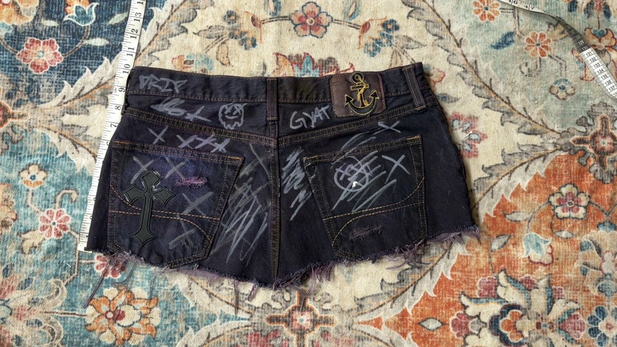 Other Vintage 1of1 Burgundy distressed denim jean skirt Sz. 31 Size 31" - 7 Thumbnail