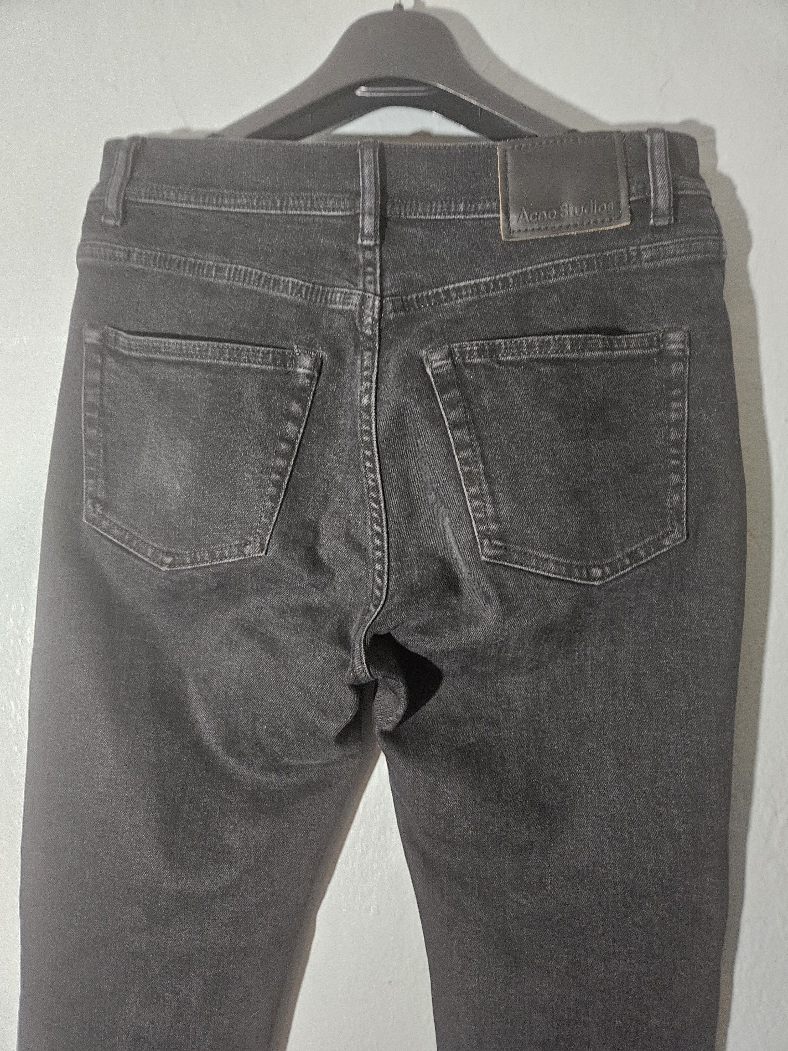 Acne Studios Melk Used Blk Leather Back Patch Black Denim Jeans Size US 29 - 3 Thumbnail