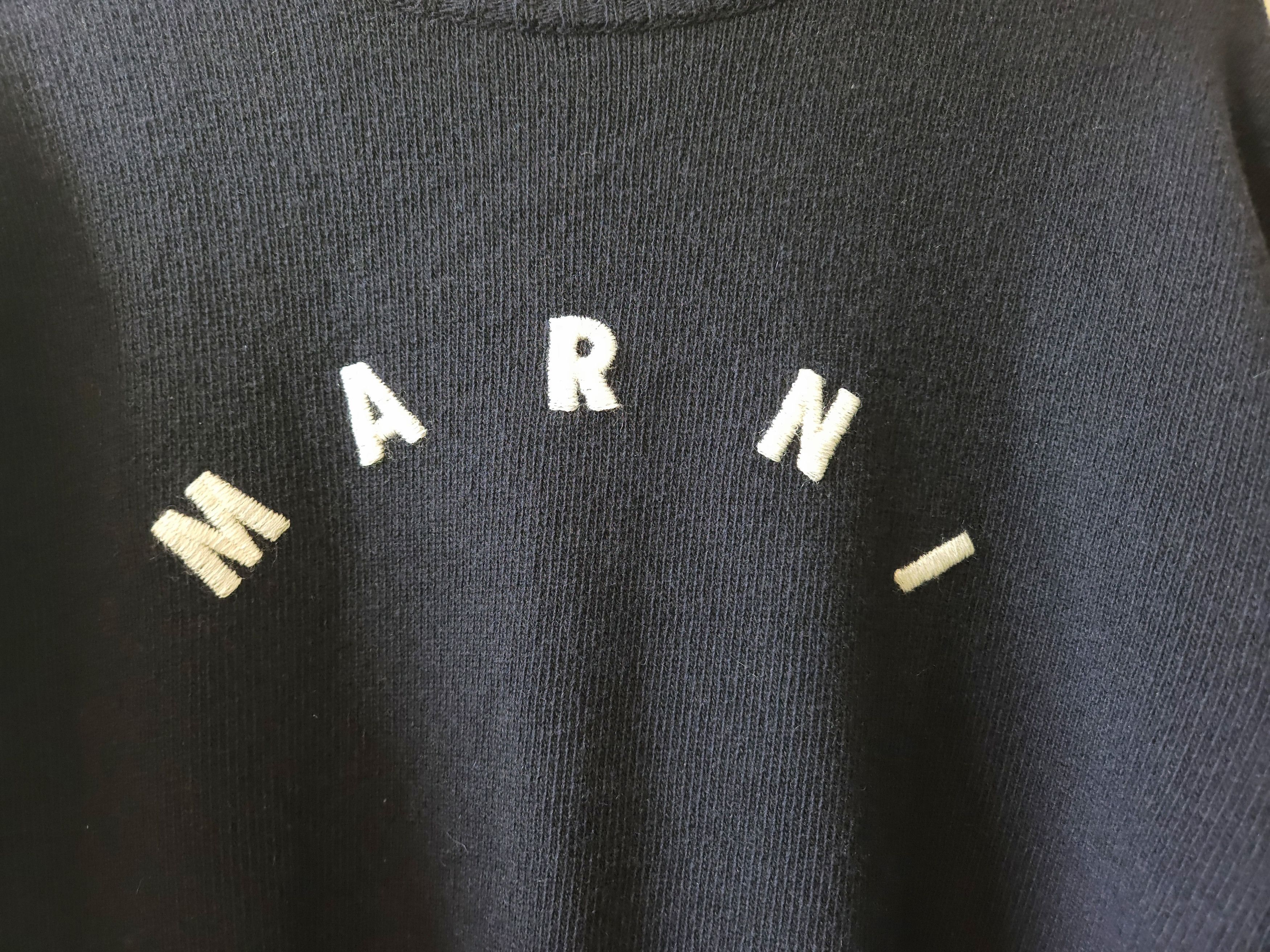 Marni Marni Men's Navy Logo Wool Cashmere Blend Sweater Size 52 Size US XL / EU 56 / 4 - 10 Thumbnail