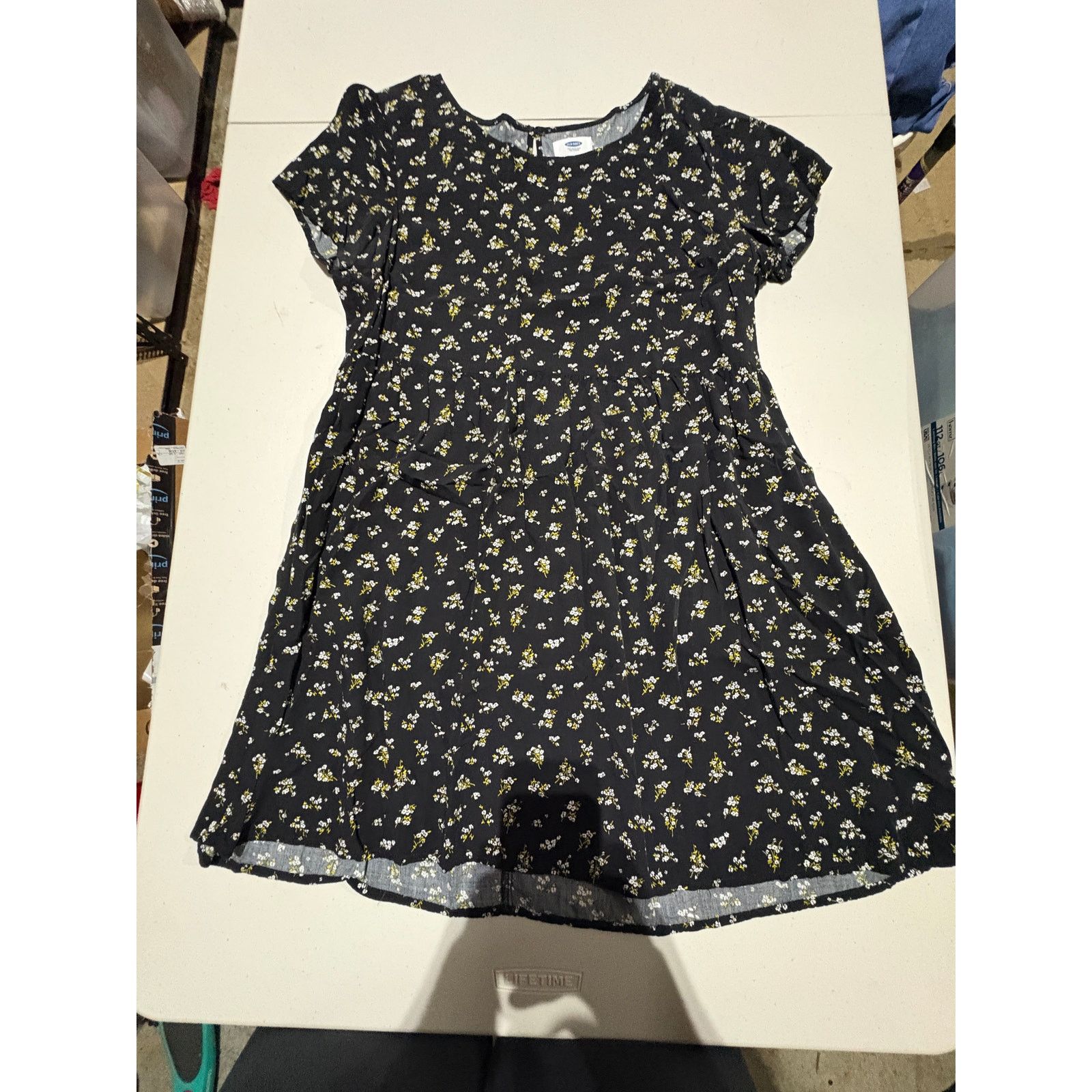 Old Navy Old Navy Women’s Small Black Floral Fit & Flare Dress Size S / US 4 / IT 40 - 2 Thumbnail