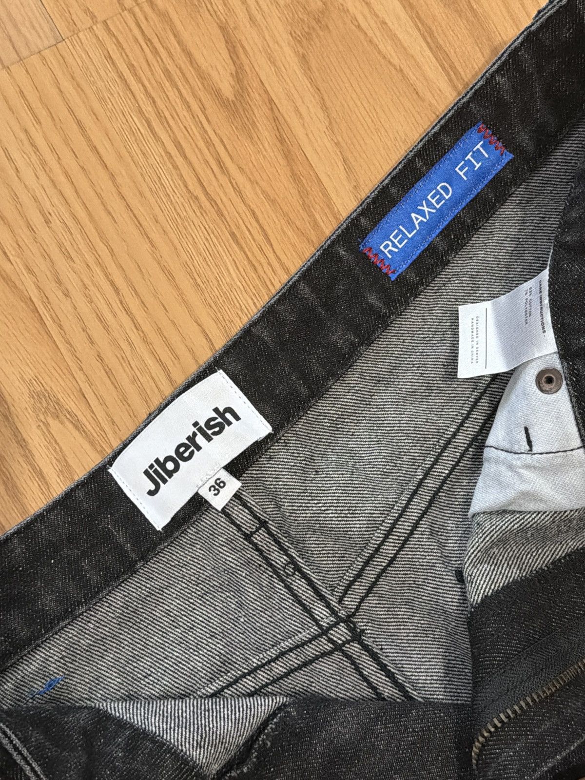 Jiberish Jiberish Relaxed Fit Denim Jeans Black Size US 36 / EU 52 - 7 Thumbnail