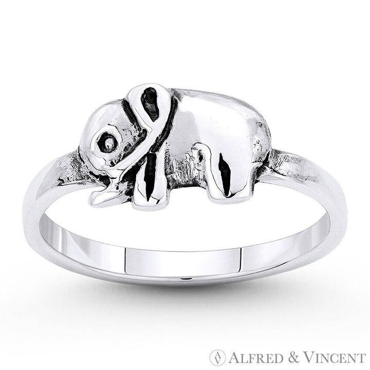 Other Baby Elephant Animal Charm Ring in .925 Sterling Silver Size ONE SIZE - 1 Preview