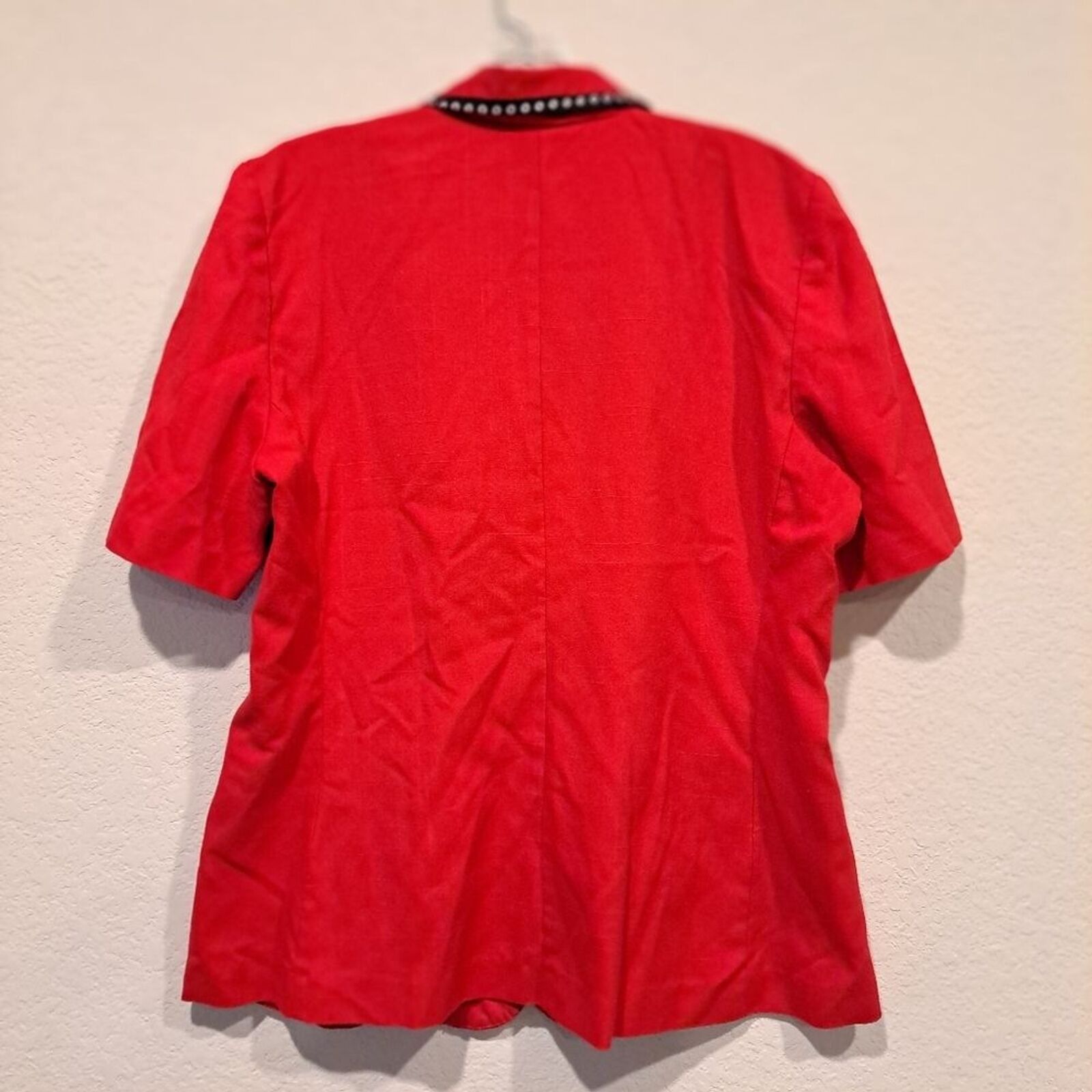 Other Elegant vintage red blouse pearl buttons collar shacket 12 Size XL / US 12-14 / IT 48-50 - 6 Thumbnail