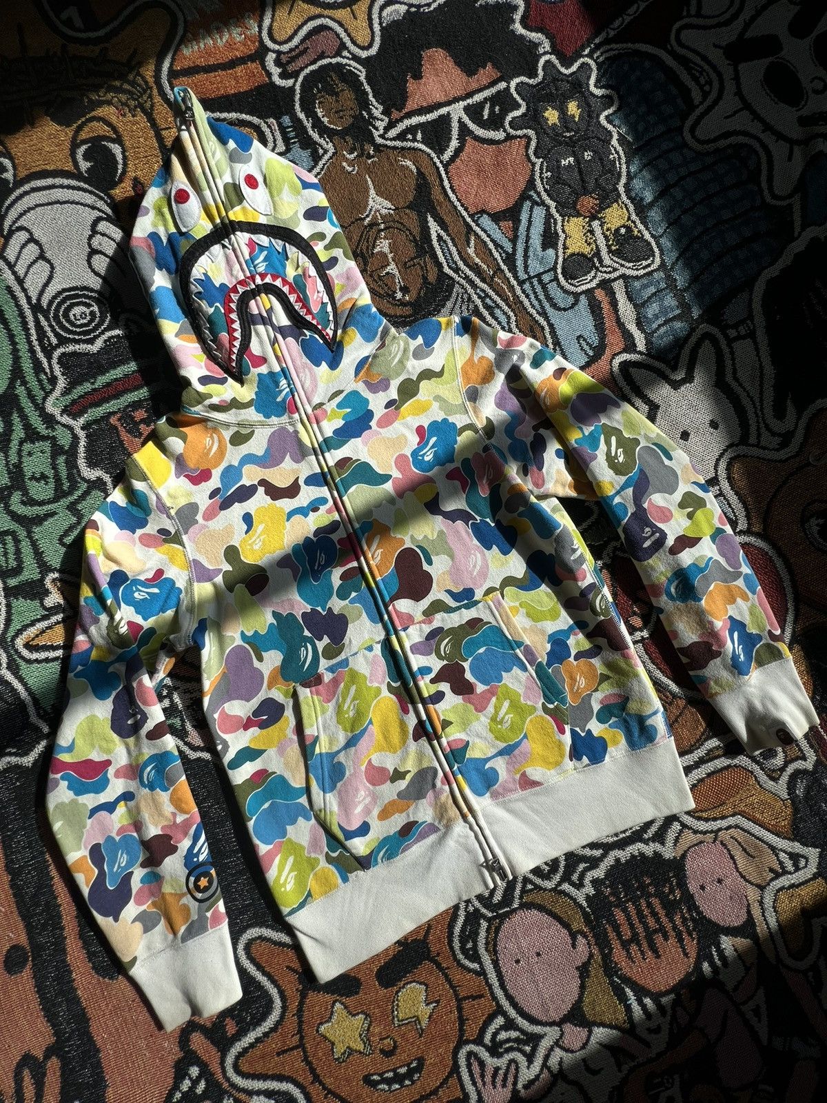 Bape Multi Camo Shark Full Zip Hoodie Size US S / EU 44-46 / 1 - 6 Thumbnail