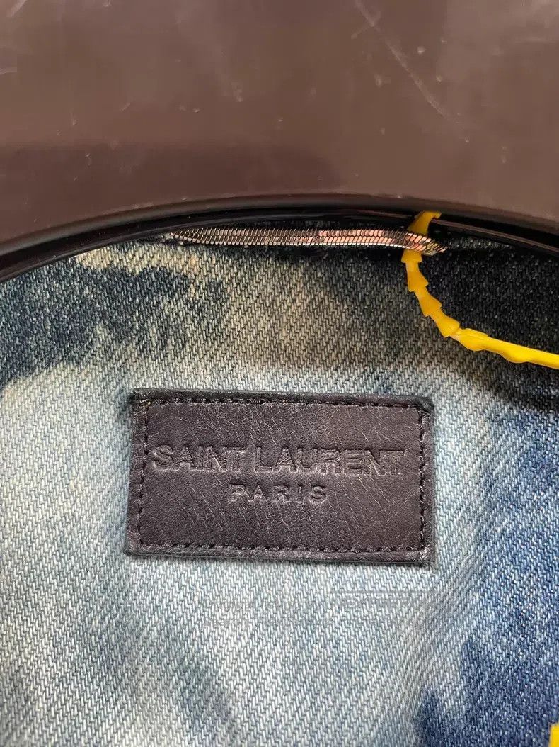 Saint Laurent Paris Saint Laurent Paris Blue and White Splatter Denim Jacket i Size US XS / EU 42 / 0 - 4 Thumbnail