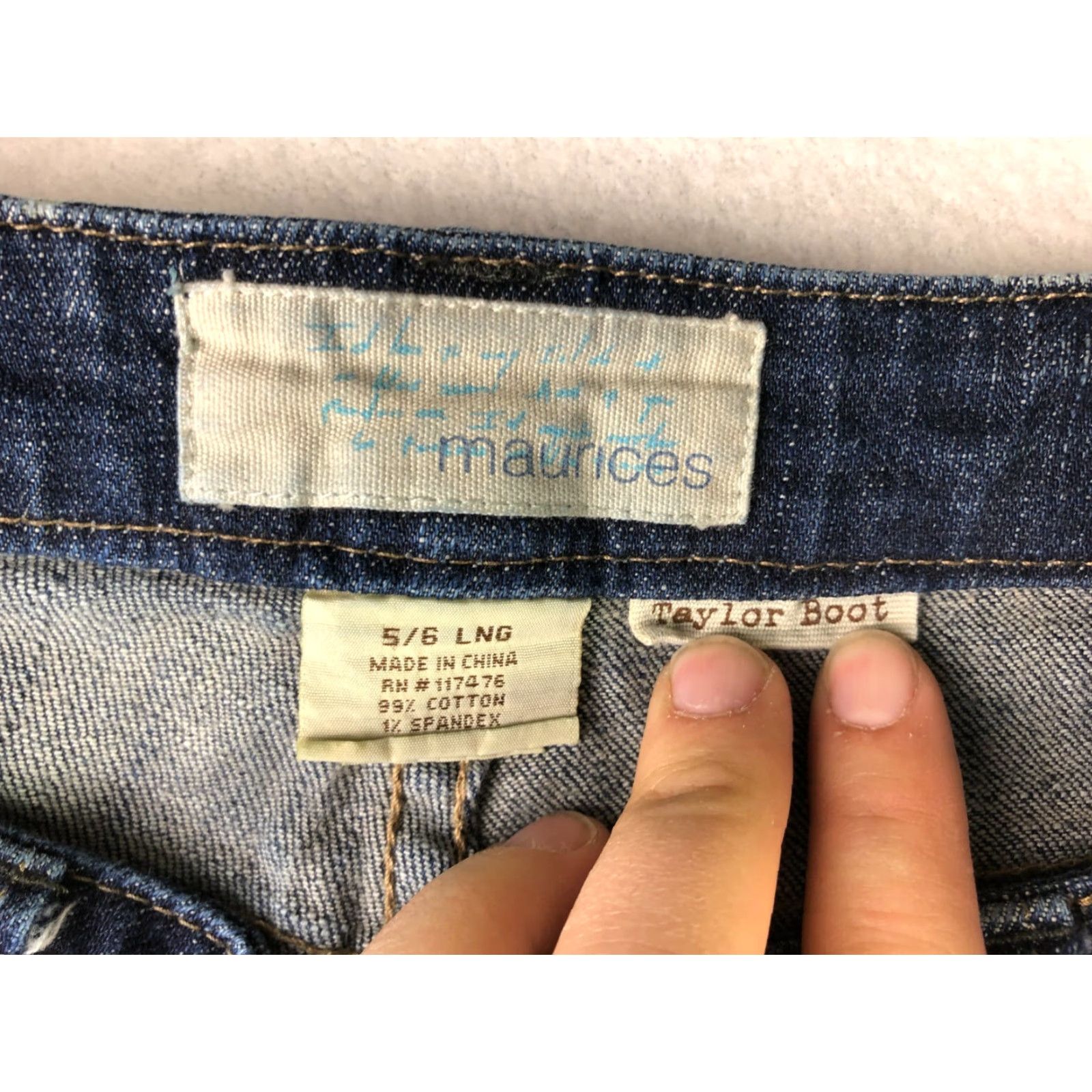 Vintage Maurices Taylor Boot Jeans Womens 5/6 Long 29x29 Blue Denim Bootcut Regular Rise Mid 8.5-10.5 Zip Cotton Denim Classic Vintage No Distressed Size 27" / US 4 / IT 40 - 4 Thumbnail