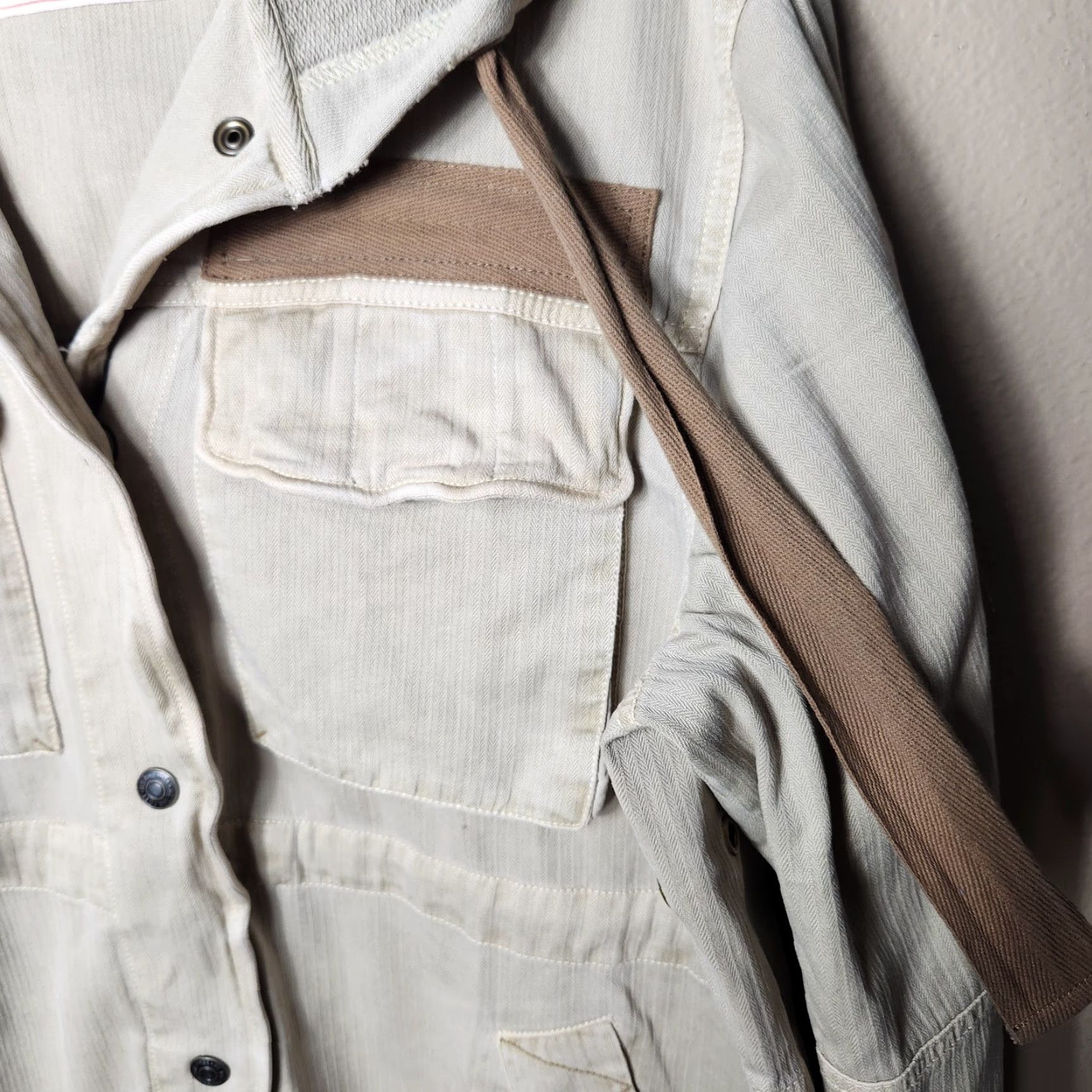 Free People We The Free Womens Tan Oversized Trapeze Military Utility Jacket S Hooded Pockets Snap Front Drawstring Hood Unlined Casual Vintage No NWOT Size S / US 4 / IT 40 - 3 Thumbnail