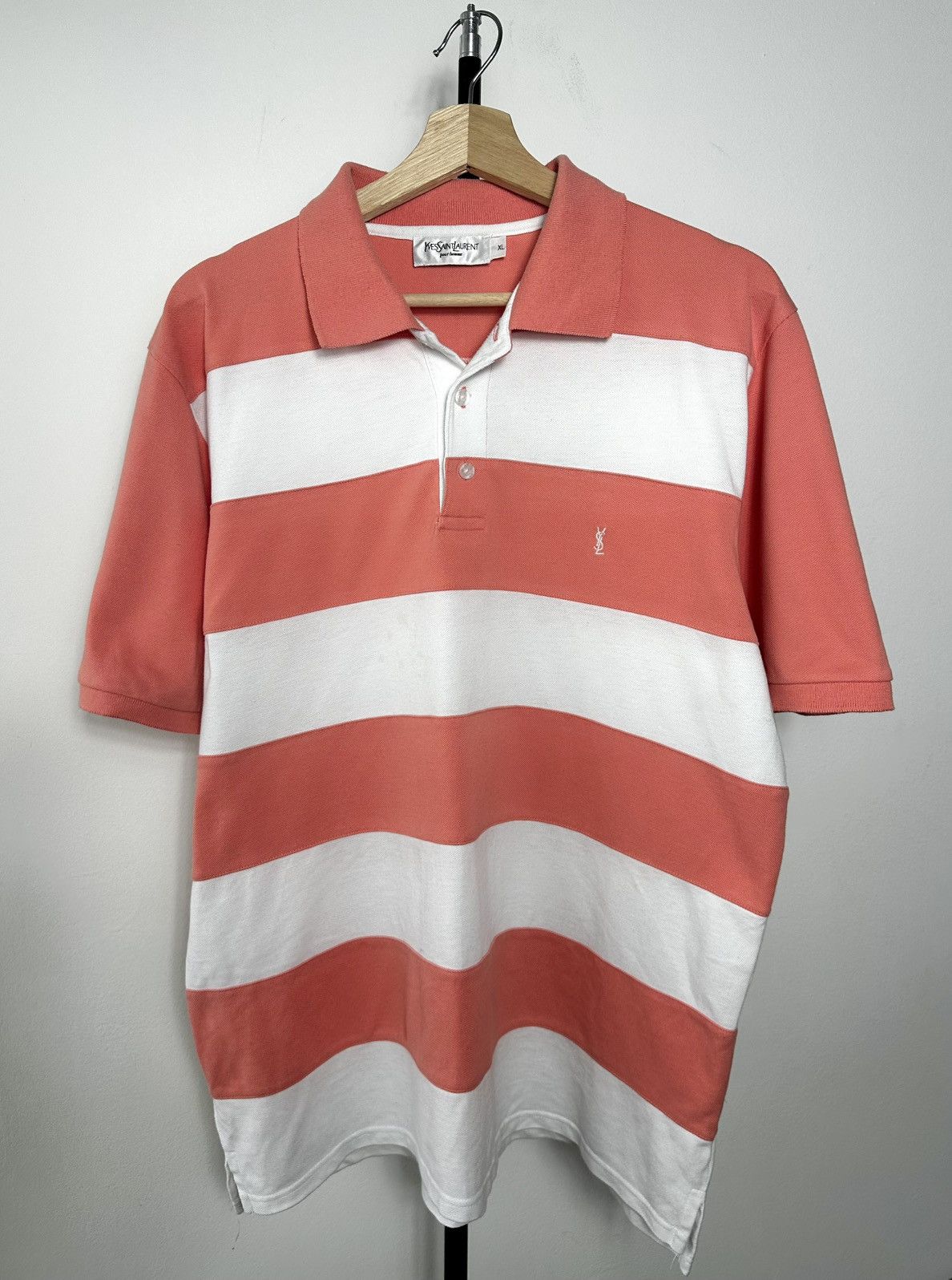 Yves Saint Laurent Vintage Yves Saint Laurent Pour Homme Striped Polo Shirt XL Size US XL / EU 56 / 4 - 1 Thumbnail