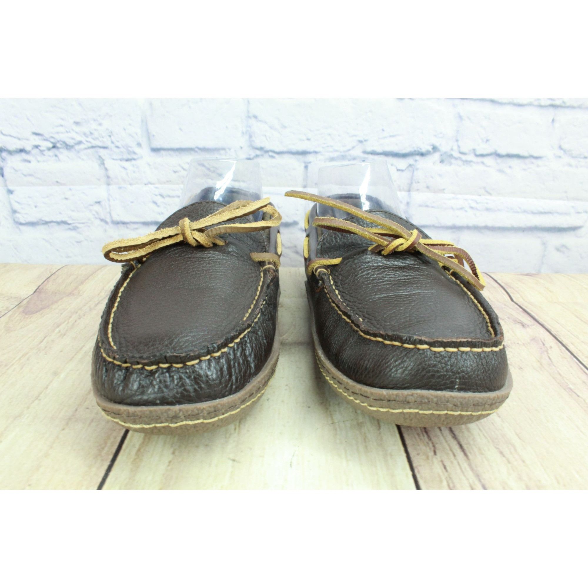 L.L. Bean L.L.Bean Brown Leather Flannel Slippers Men’s 8M Size US 8 / EU 41 - 4 Thumbnail