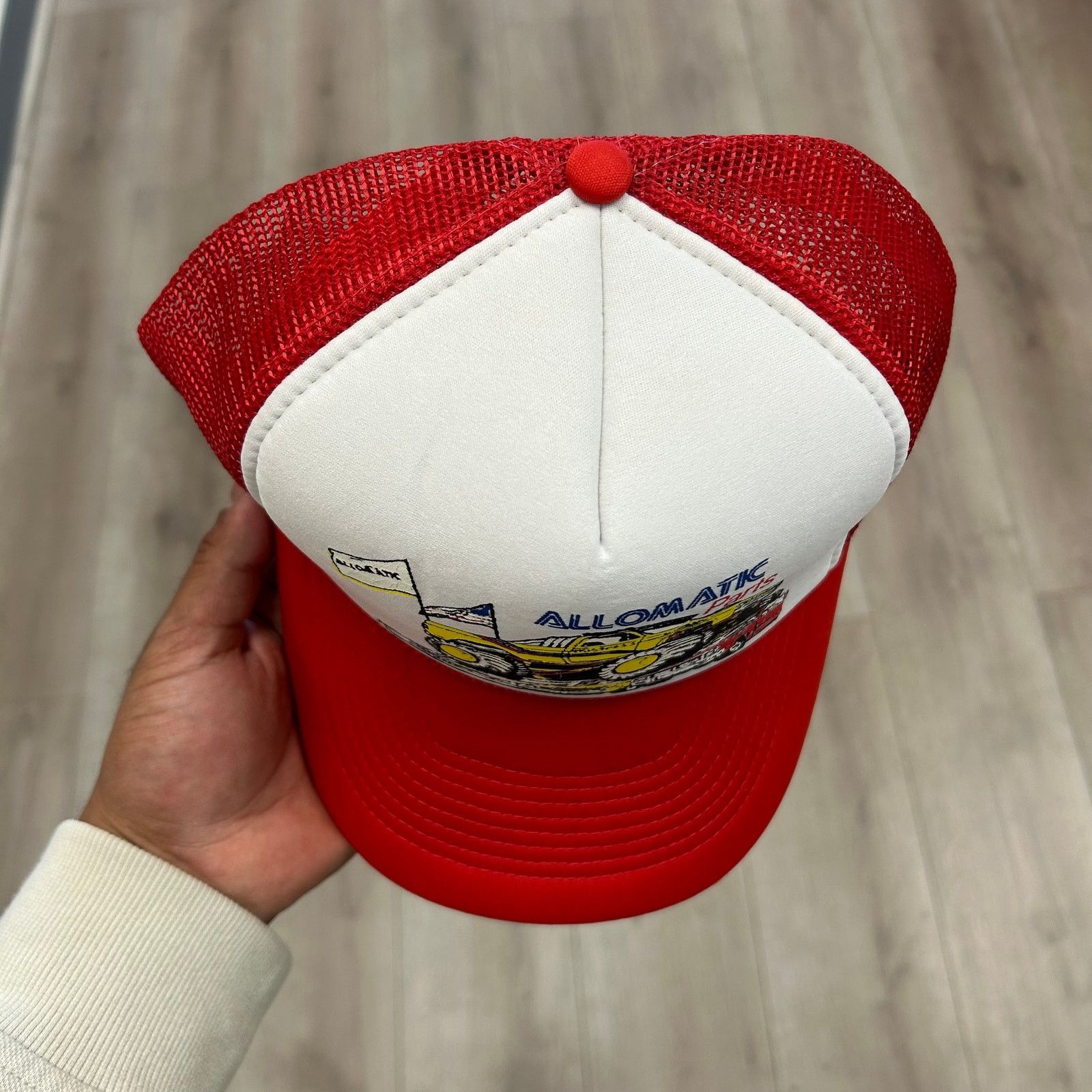 Vintage Vintage Allomatic Parts Monster Truck Trucker Hat Cap Red Size ONE SIZE - 3 Thumbnail