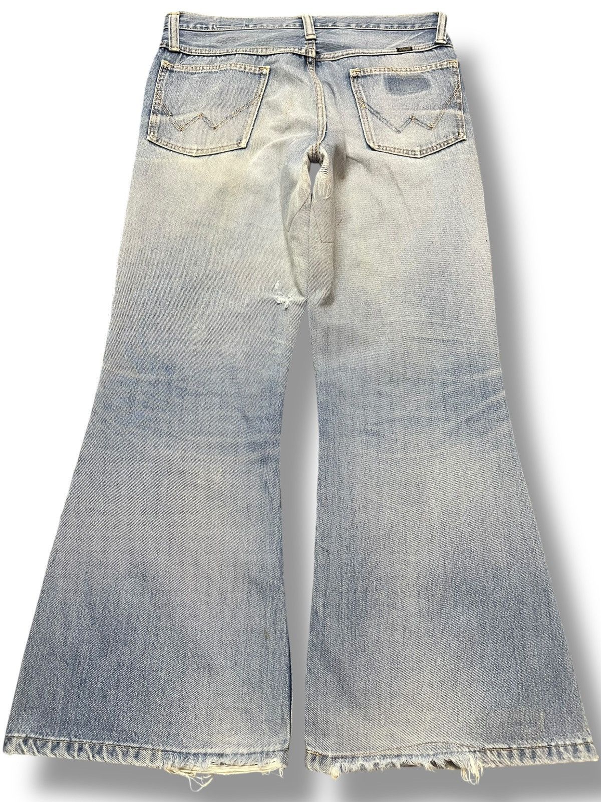 Sandro × Wrangler Vintage Wrangler Flare Faded Distressed Denim Size US 32 / EU 48 - 6 Thumbnail