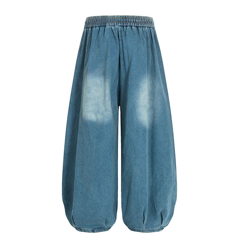 Vintage Washed & Distressed Wide-Leg Curved-Seam Jeans Size US 32 / EU 48 - 2 Thumbnail