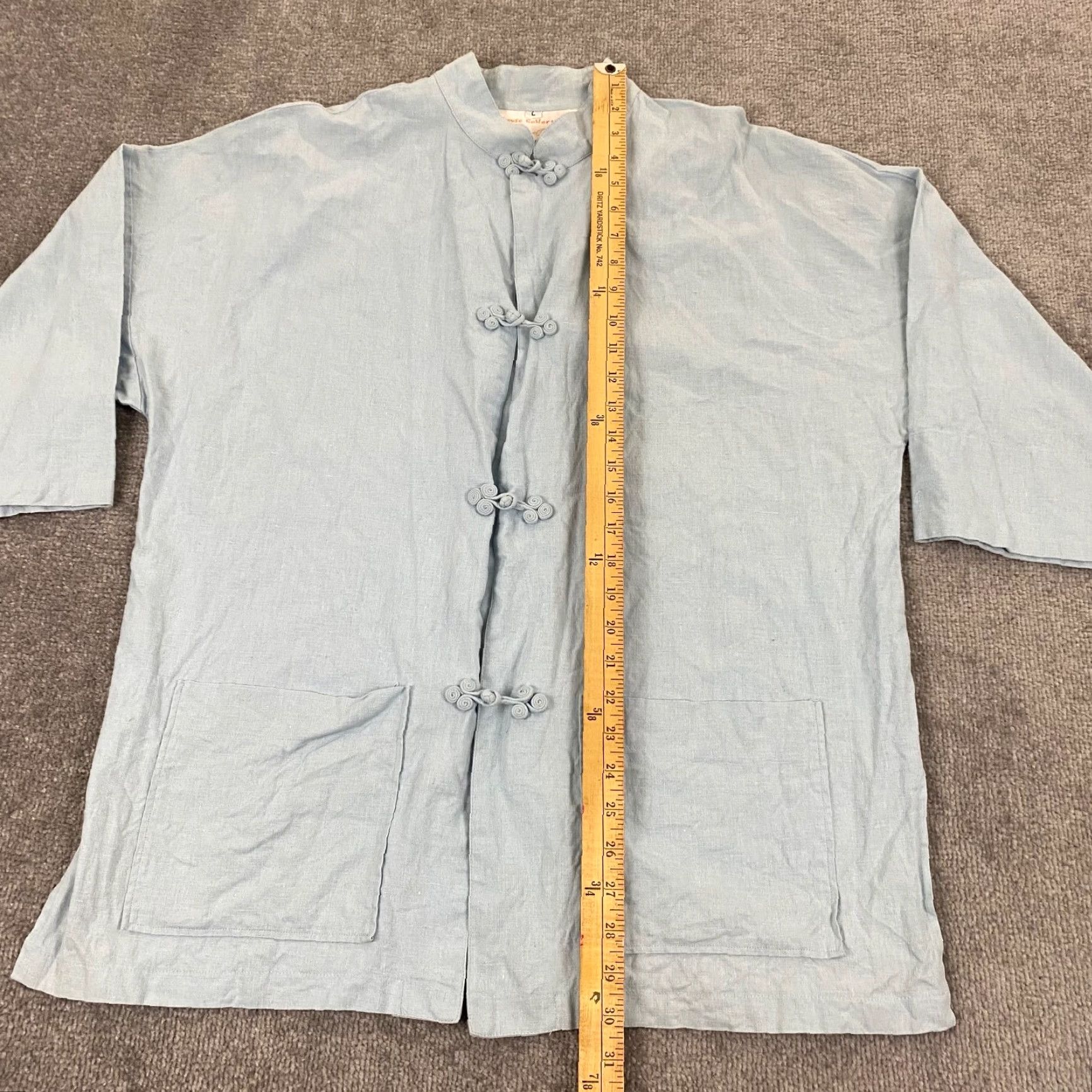 Vintage Penthouse Gallery Top Womens Large Blue Hook & Loop Linen Tunic 3/4 Catherine O. Size L / US 10 / IT 46 - 5 Thumbnail