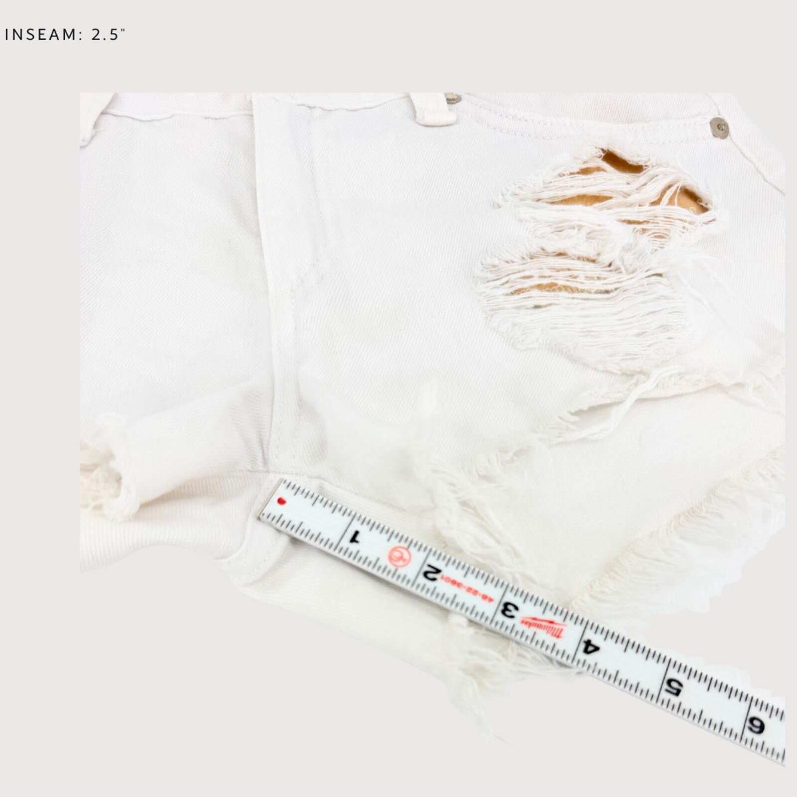 Rag & Bone Rag & Bone Marin Distressed Denim Shorts White 25 Size 25" / US 0 / IT 36 - 8 Thumbnail