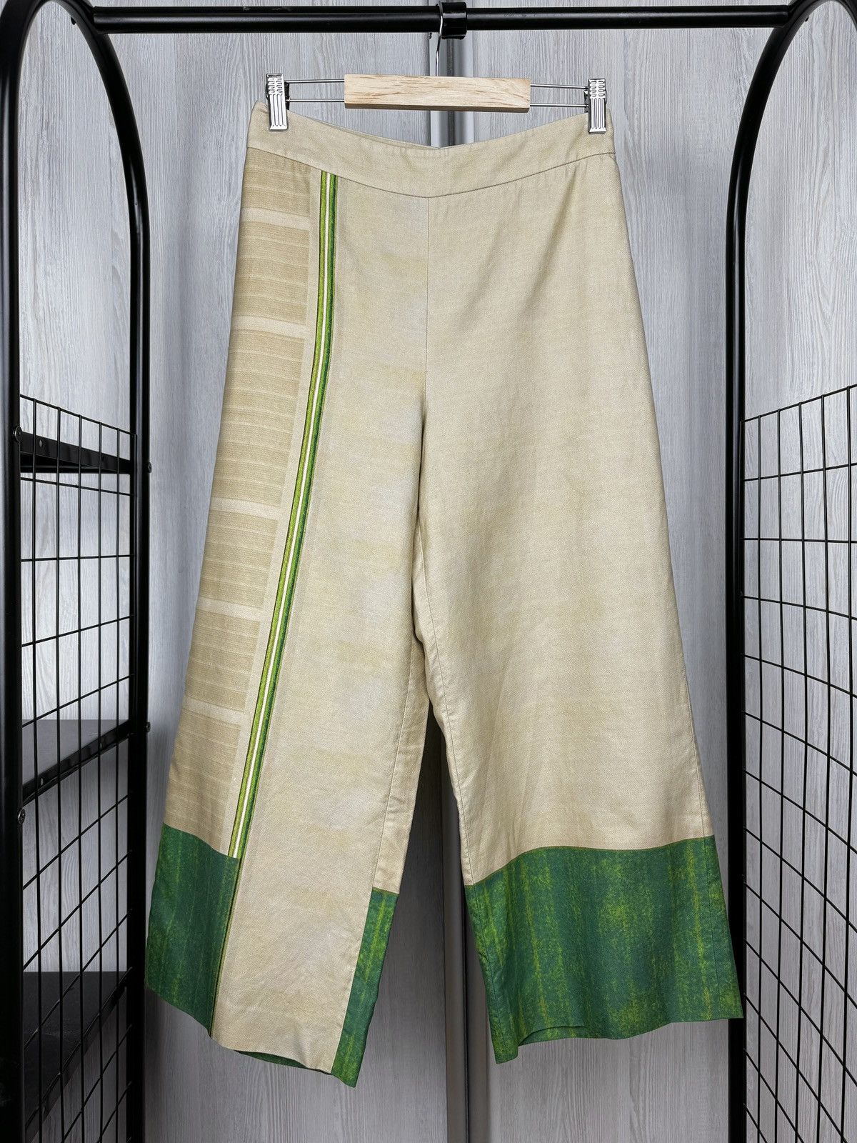 Akris Akris beige high rise wide leg multicoloured summer pants Size 30" / US 8 / IT 44 - 2 Thumbnail