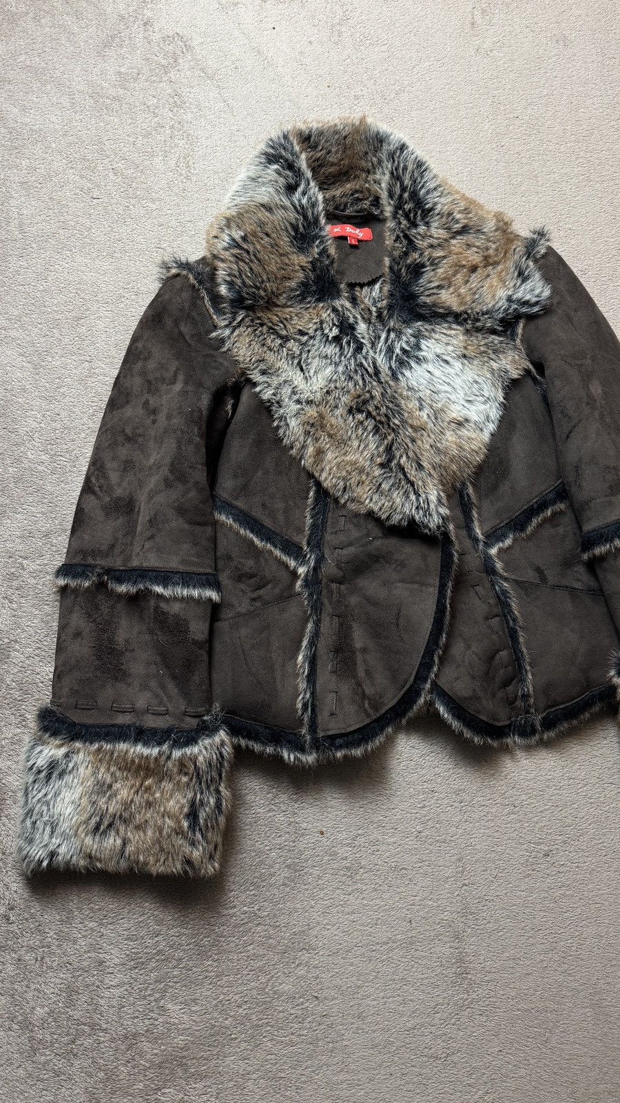 Vintage Y2K Faux Fur Coat Jacket balenciaga cdg boho Steampunk LGB Size S / US 4 / IT 40 - 3 Thumbnail
