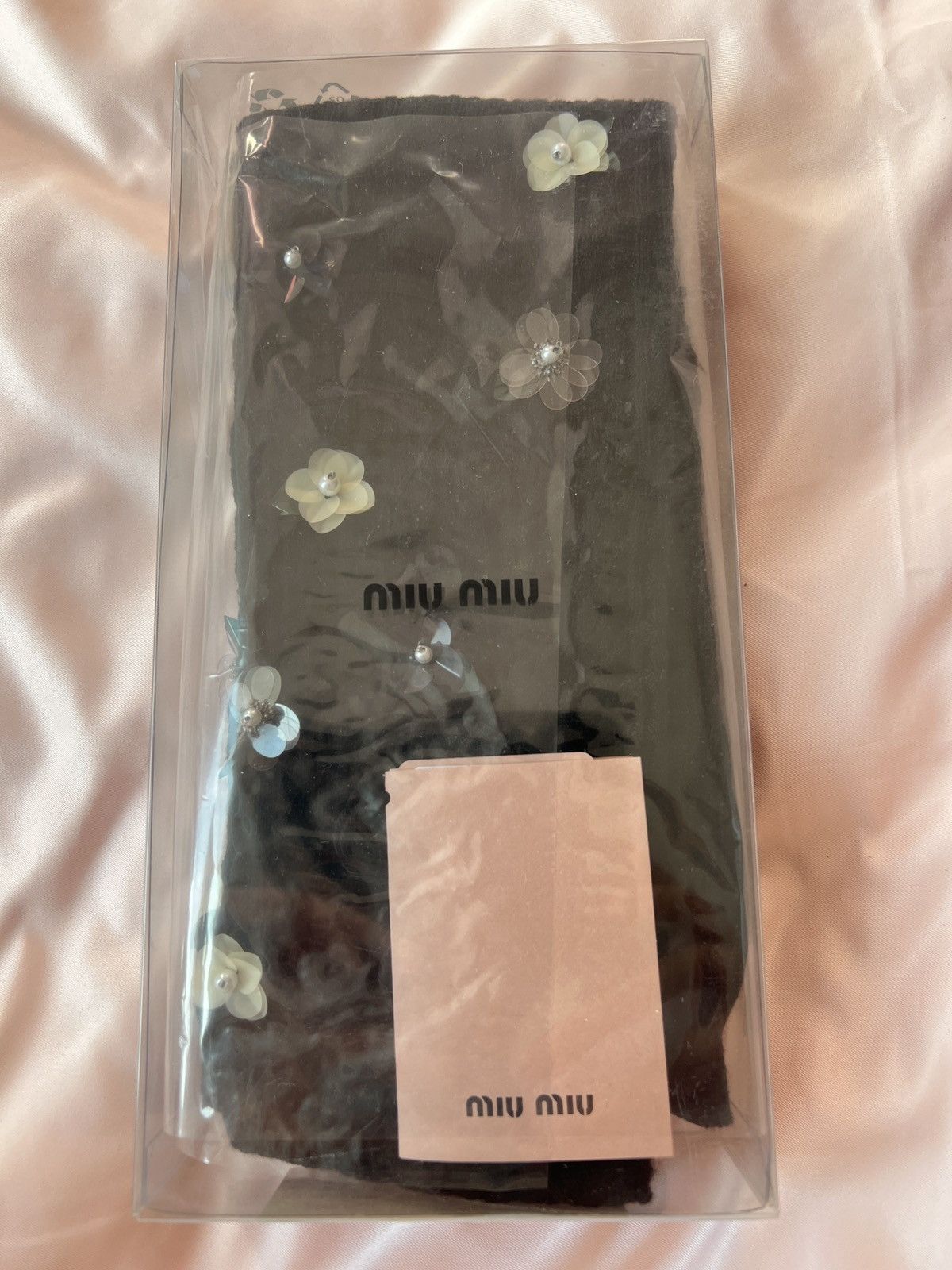 Miu Miu 🔥 Miu Miu runway sequins floral wool socks Size ONE SIZE - 5 Thumbnail