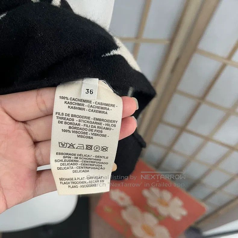 Hermes Hermes Black and white cashmere knit sweater Size XS / US 0-2 / IT 36-38 - 3 Thumbnail