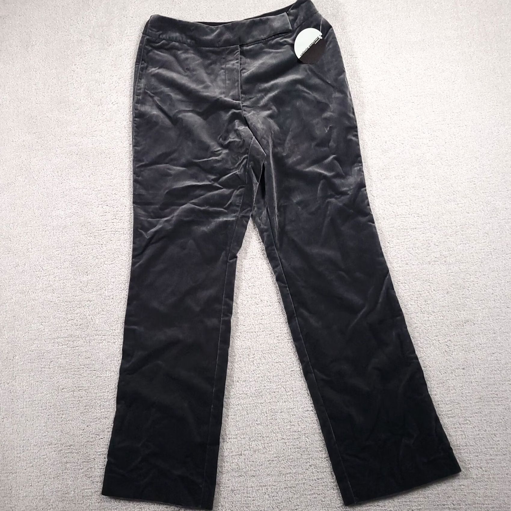 Velour VINTAGE Valerie Stevens Dress Pants Women's 8 Gray Velour Wide Leg Mid-Rise Size 30" / US 8 / IT 44 - 2 Thumbnail