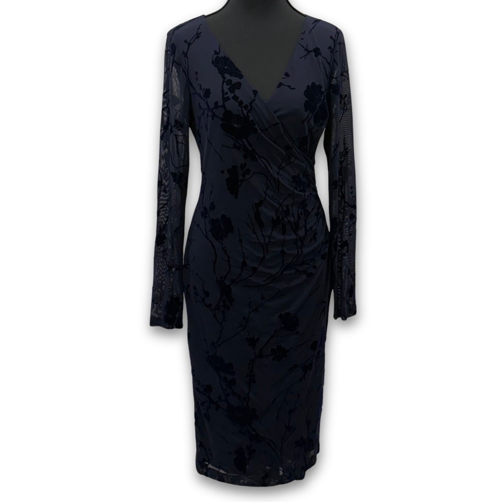 Lauren Ralph Lauren Lauren Ralph Lauren Navy Blue Floral Wrap Dress Size XS / US 0-2 / IT 36-38 - 1 Thumbnail