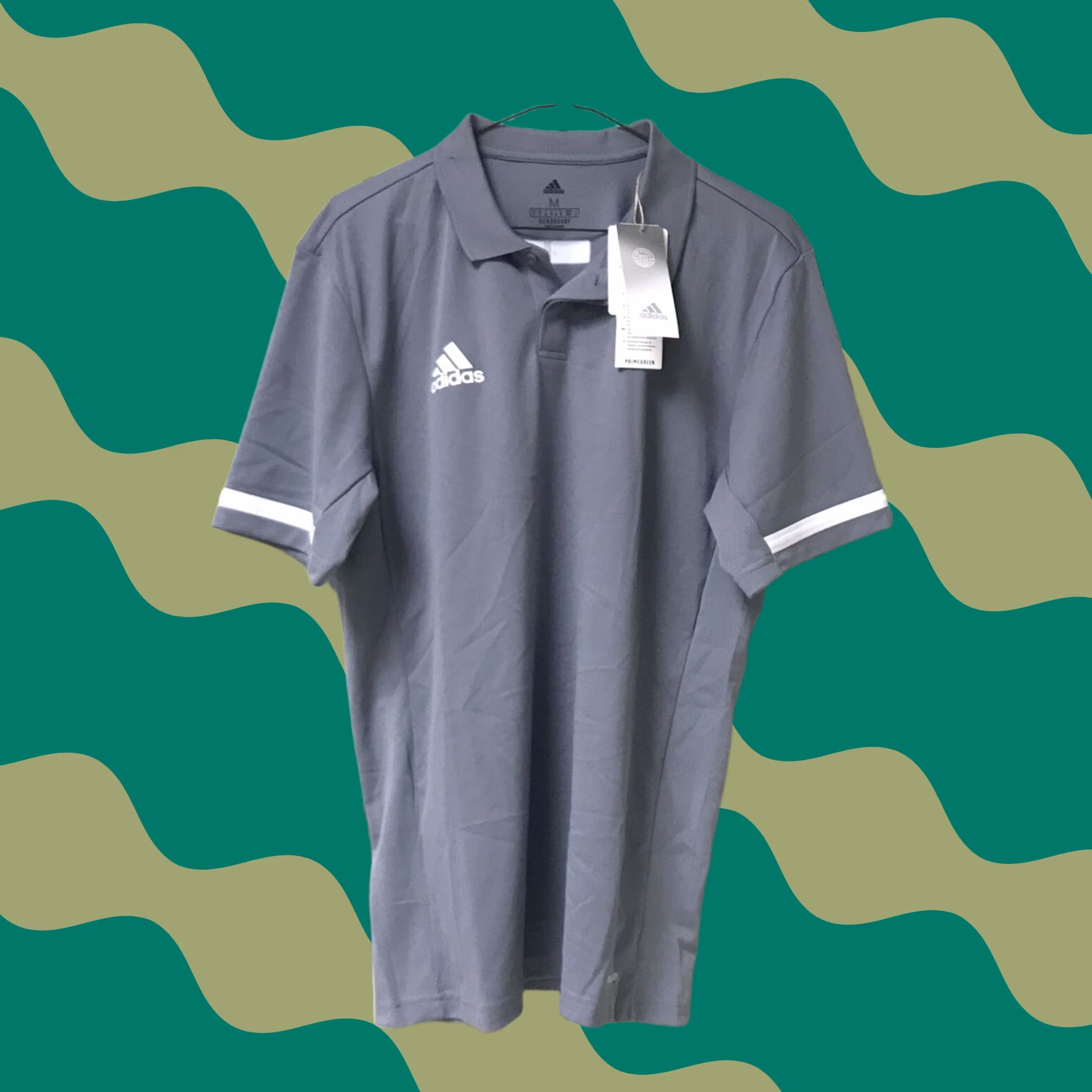 Adidas Adidas Polo Shirt Men Gray White T19 Aeroready Performance Golf Polo M Shirt Men Sports Logo 90s? Size US M / EU 48-50 / 2 - 1 Thumbnail