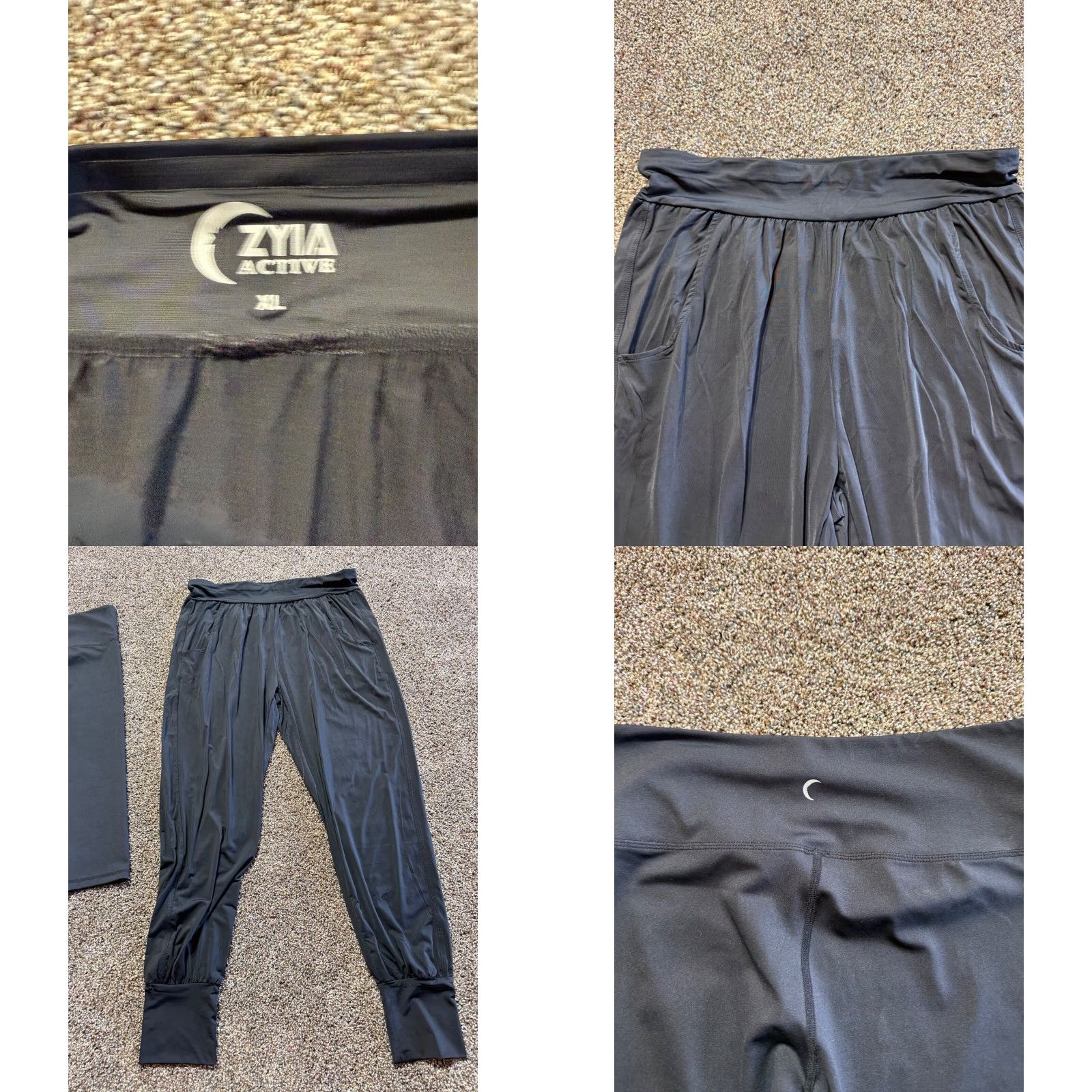Vintage Zyia Women's Leggings XL Black Capri & Lounge Pants Lot Of 2 - Regular Size 12 Size 40" / US 18 - 8 Thumbnail