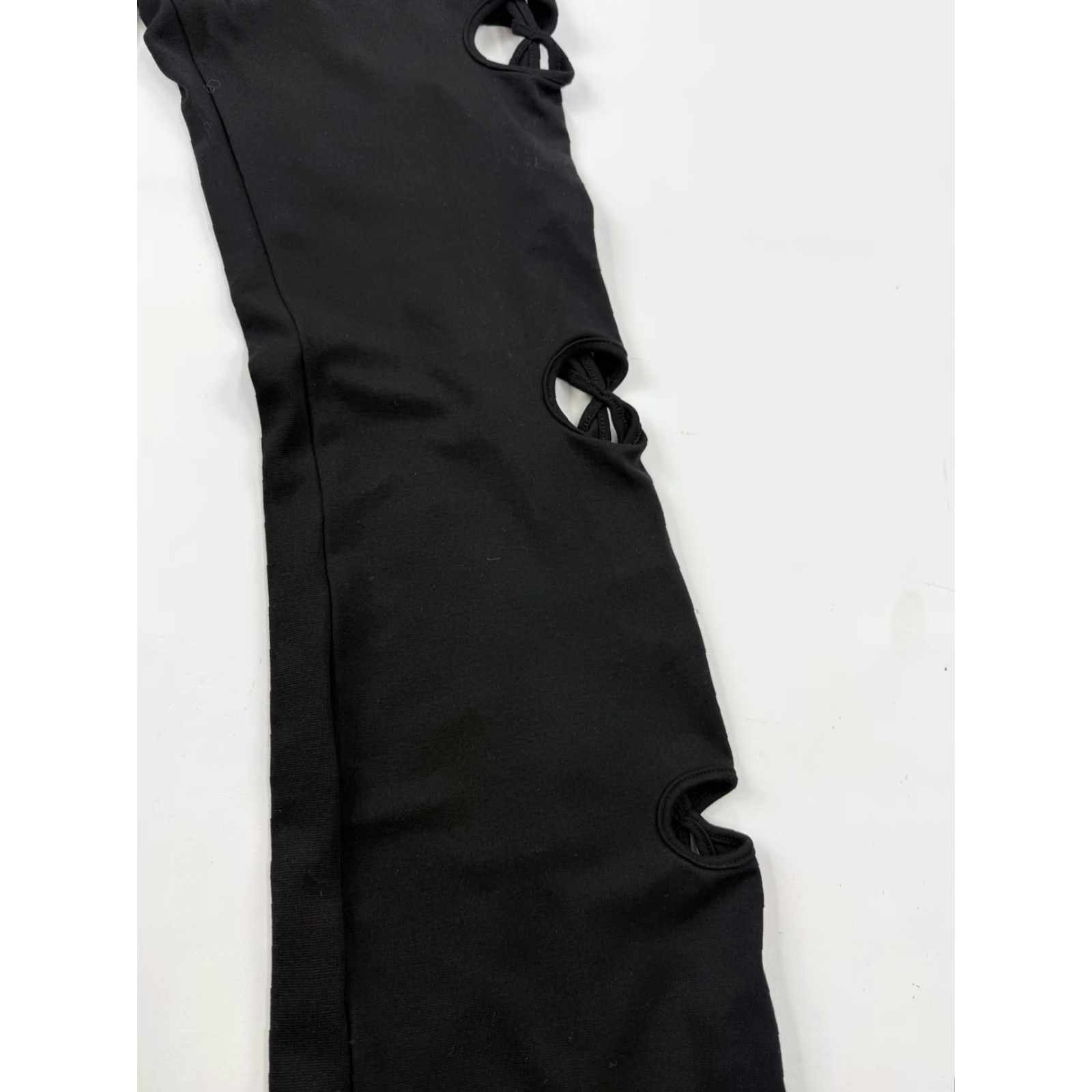 Vintage CLUBEXX Pants Womens L Black Cutout Side Strap Jegging Straight Party Clubwear Size 36" / US 14 / IT 50 - 3 Thumbnail