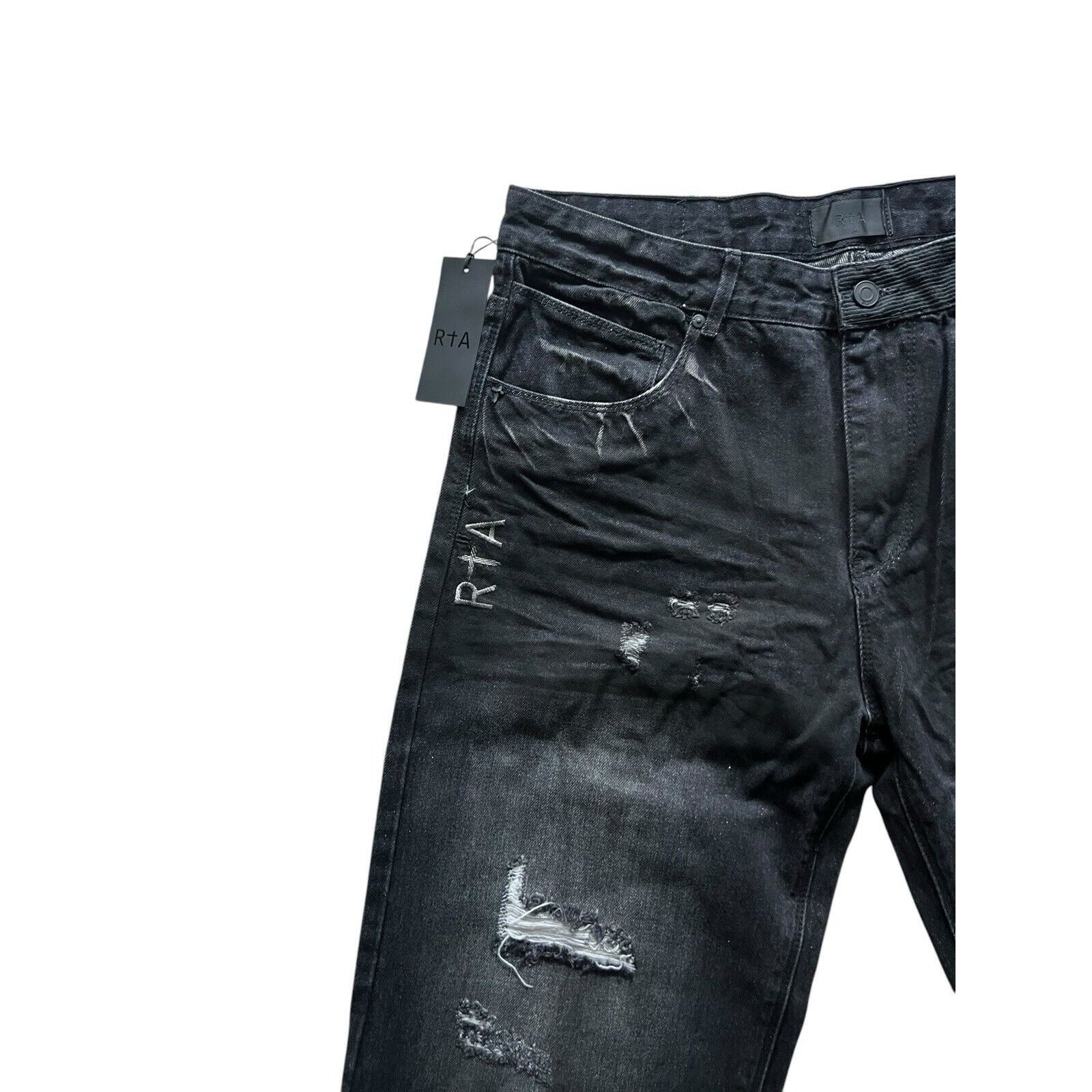 Rta RtA Mens Jonas Straight Leg Jeans $245 Black Size 34/32 Size US 34 / EU 50 - 4 Thumbnail