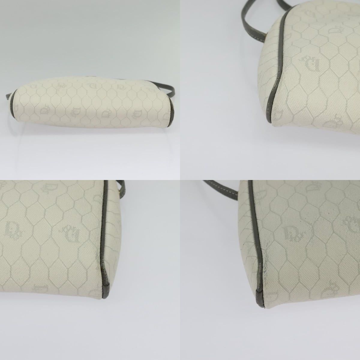 Dior DIOR Honeycomb Canvas Shoulder Bag Pvc White Gold Size ONE SIZE - 10 Thumbnail