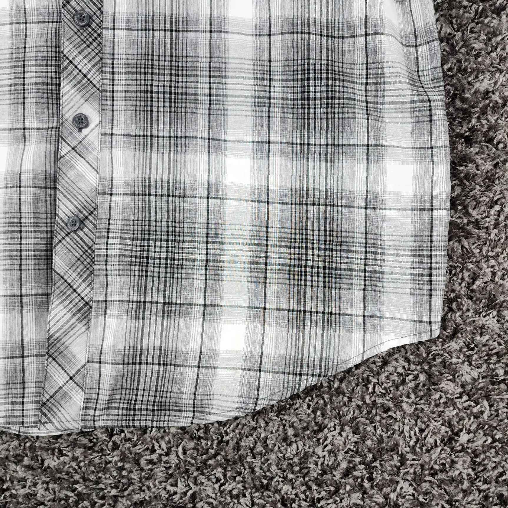Orvis Orvis Mens Gray Plaid Short Sleeve Button-Up Size XL Size US 36 / EU 52 - 2 Thumbnail