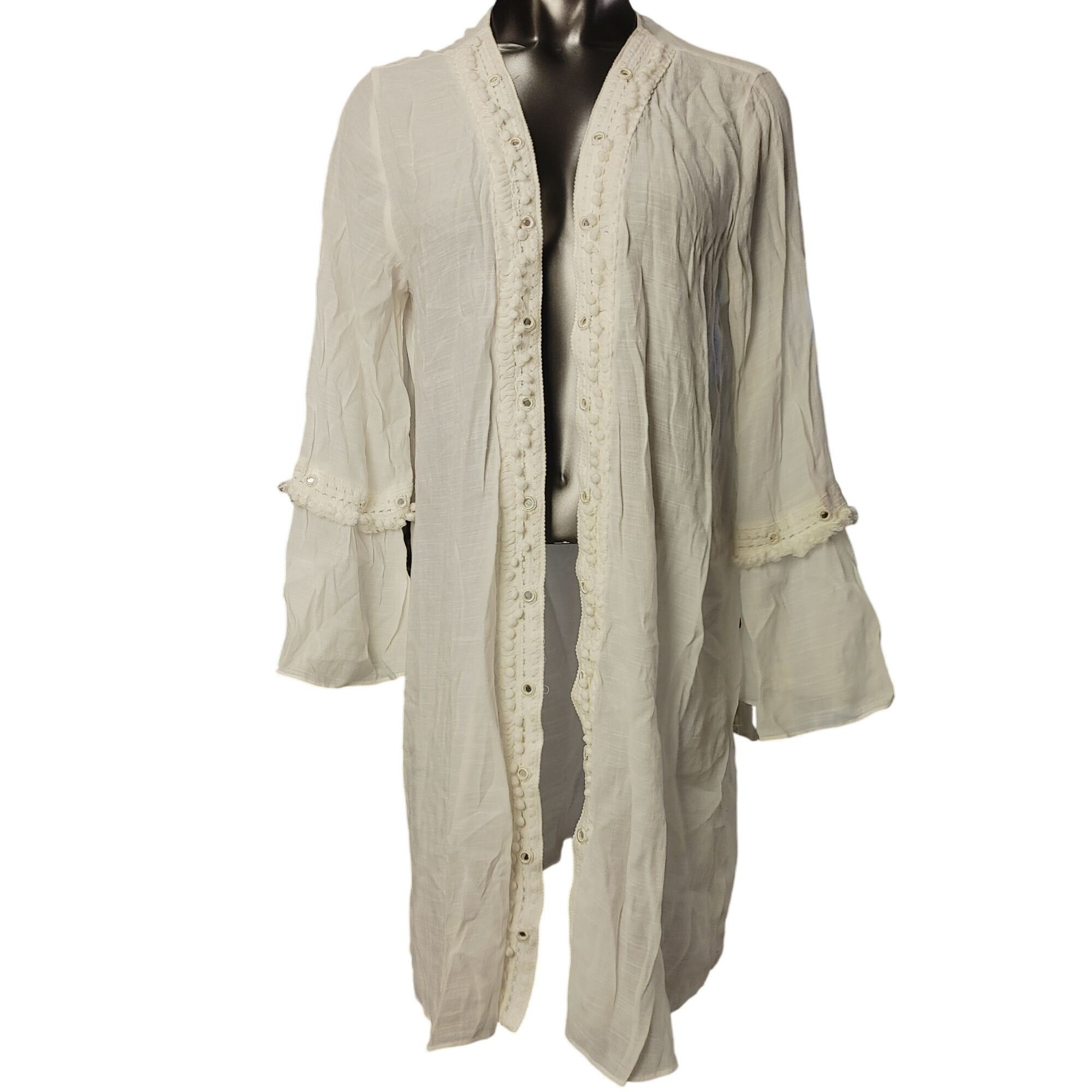 Other Krazy Kat Women's White Viscose Open Front Robe/Cover-up XL Size XL / US 12-14 / IT 48-50 - 1 Thumbnail
