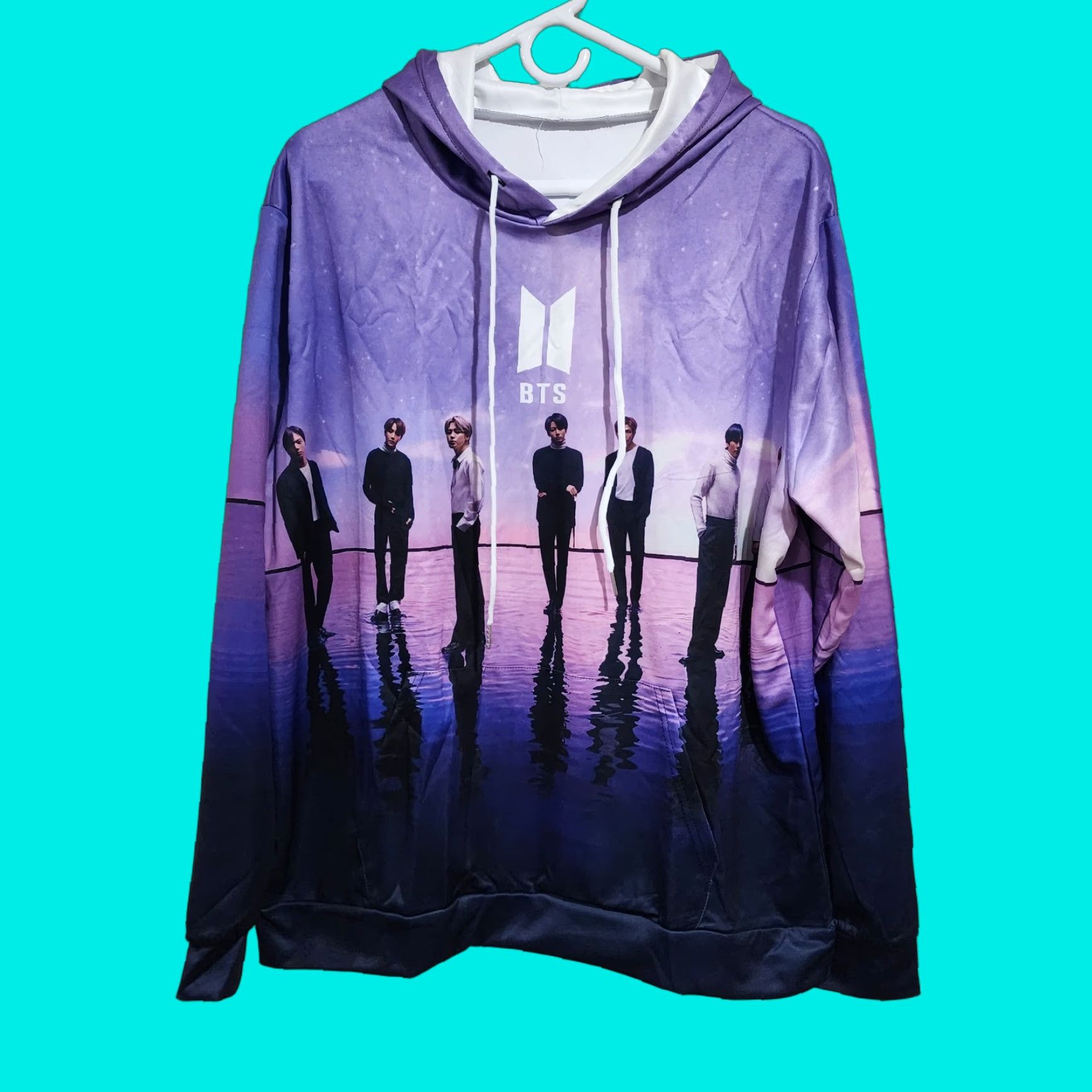 Pinko VINTAGE NWOT BTS Band Purple Pink Long Sleeve Hoodie Sweatshirt Ears Polyester Sz S Size US S / EU 44-46 / 1 - 1 Thumbnail