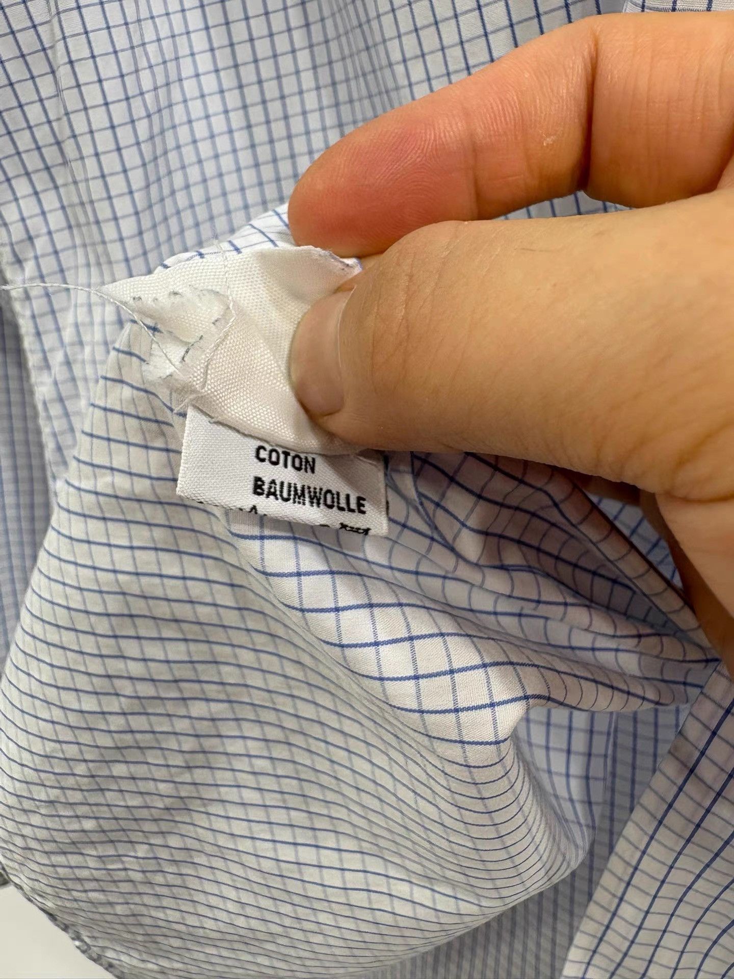 Canali Canali Blue and White Plaid Slim Fit Shirt K29 Size US L / EU 52-54 / 3 - 5 Thumbnail