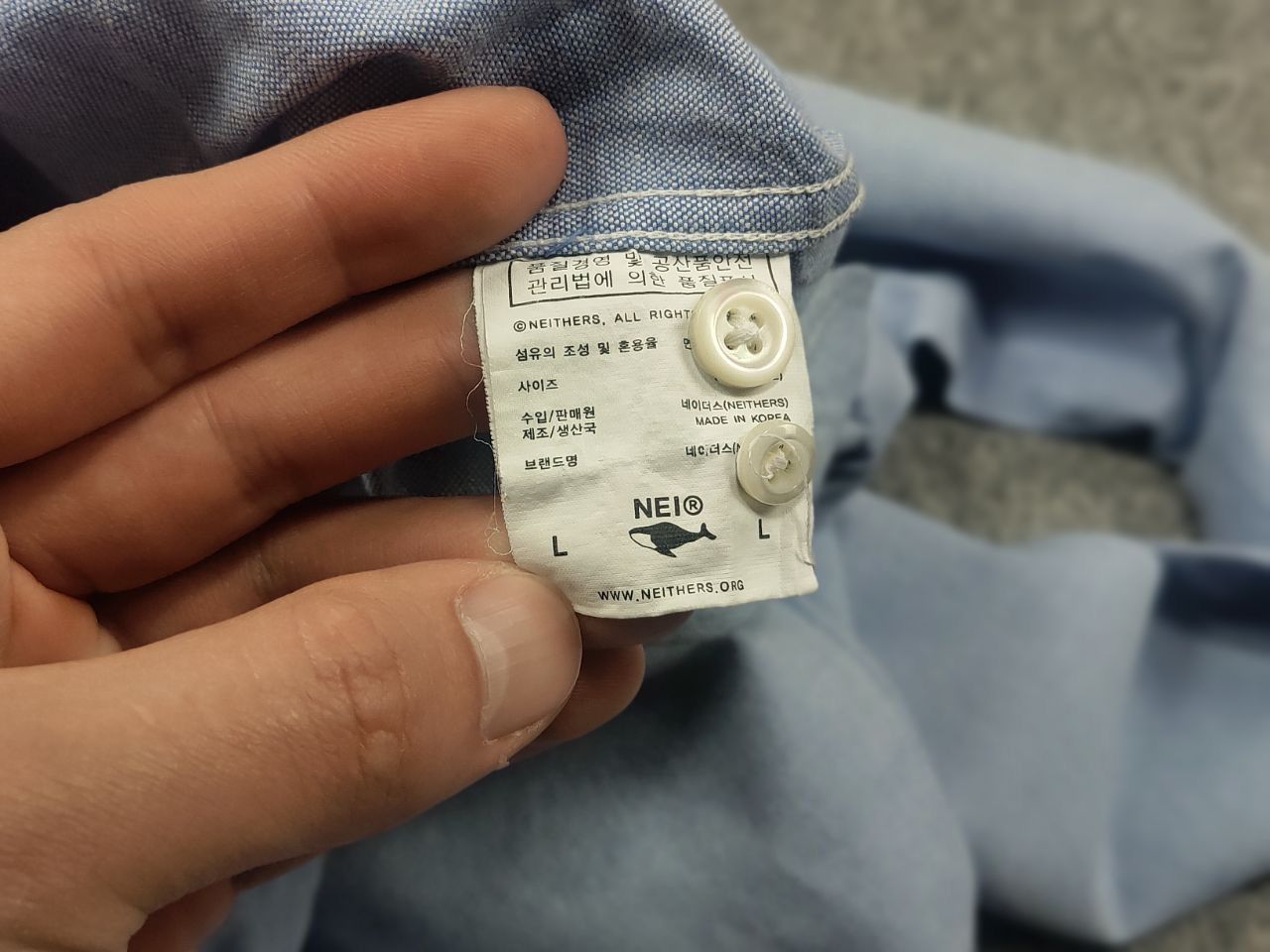 Japanese Brand Neithers Japan Design cotton Long Sleeve Button Shirt logo Size US L / EU 52-54 / 3 - 12 Thumbnail