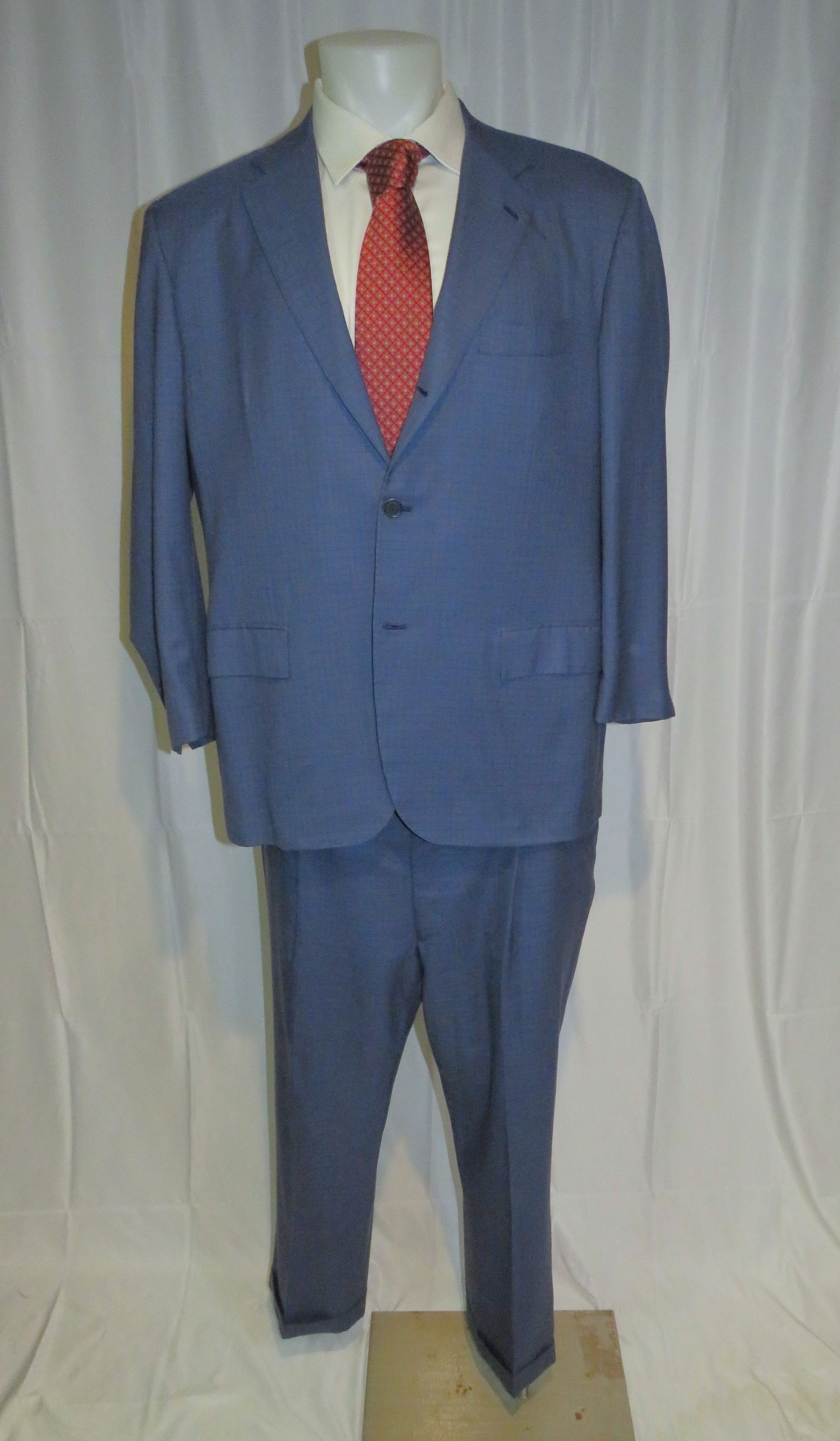 Kiton 14 Micron Mod Ego Blue Plaid Three Roll Two Suit 48R Size 48R - 1 Thumbnail
