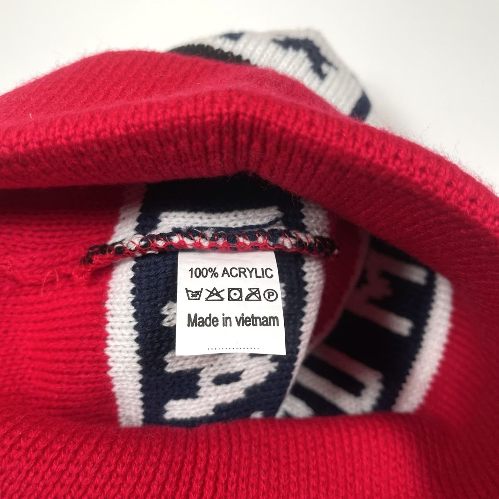 Vintage Unbranded Team USA Beanie Red Adults One Size Striped Winter Hat Cap Size ONE SIZE - 4 Thumbnail