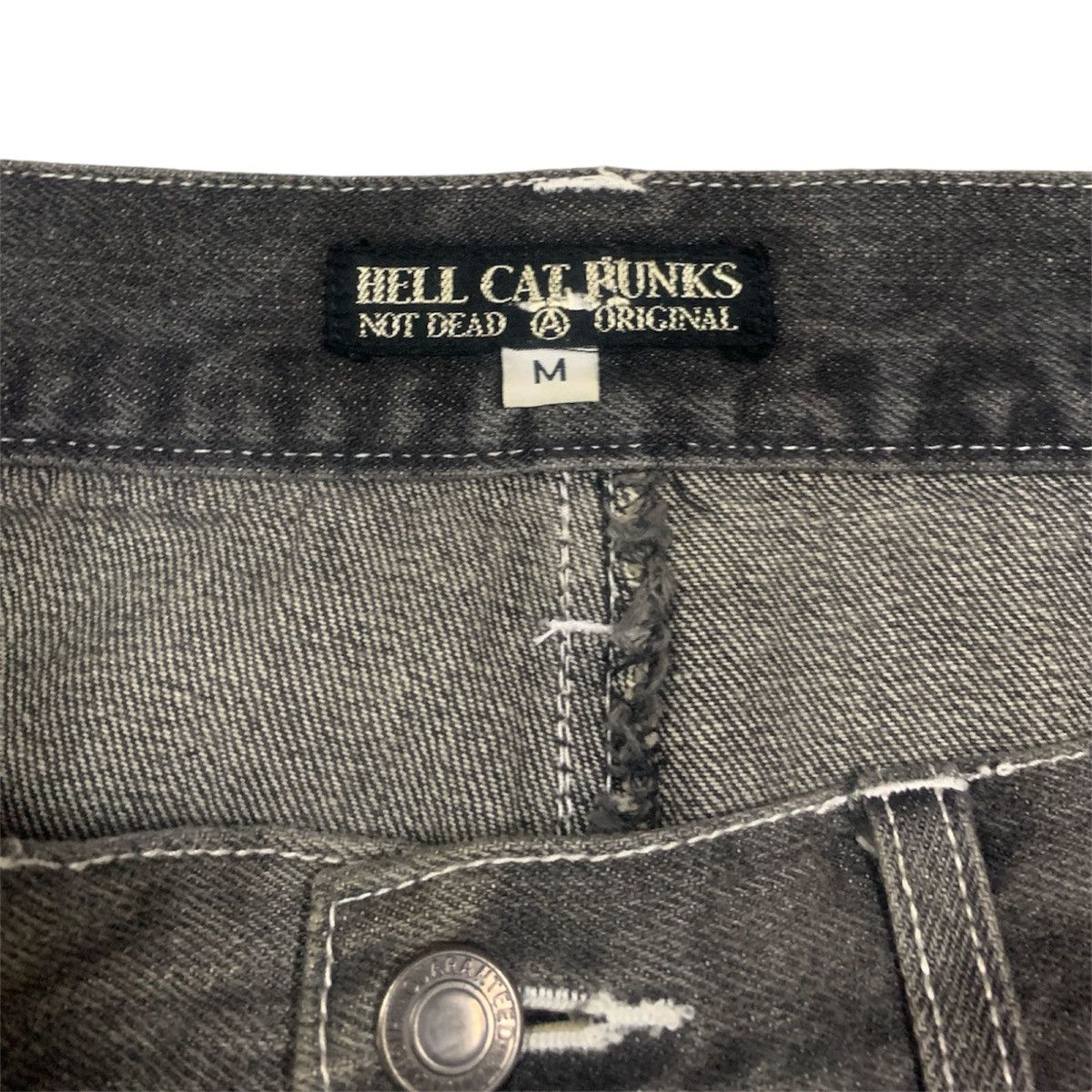 Seditionaries Hell Cat Punks Japan Double Waist Studded Washed Jeans - W34 Size US 34 / EU 50 - 11 Thumbnail