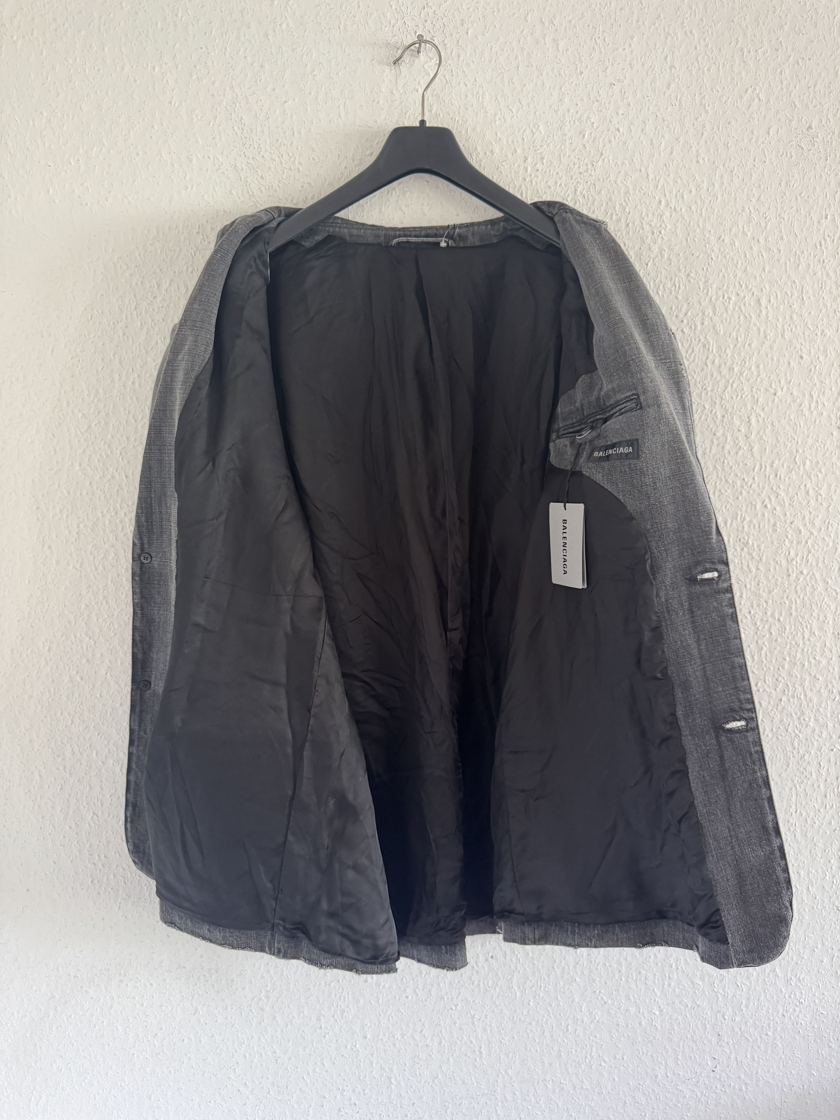 Balenciaga Washed Denim Blazer Size US L / EU 52-54 / 3 - 10 Thumbnail