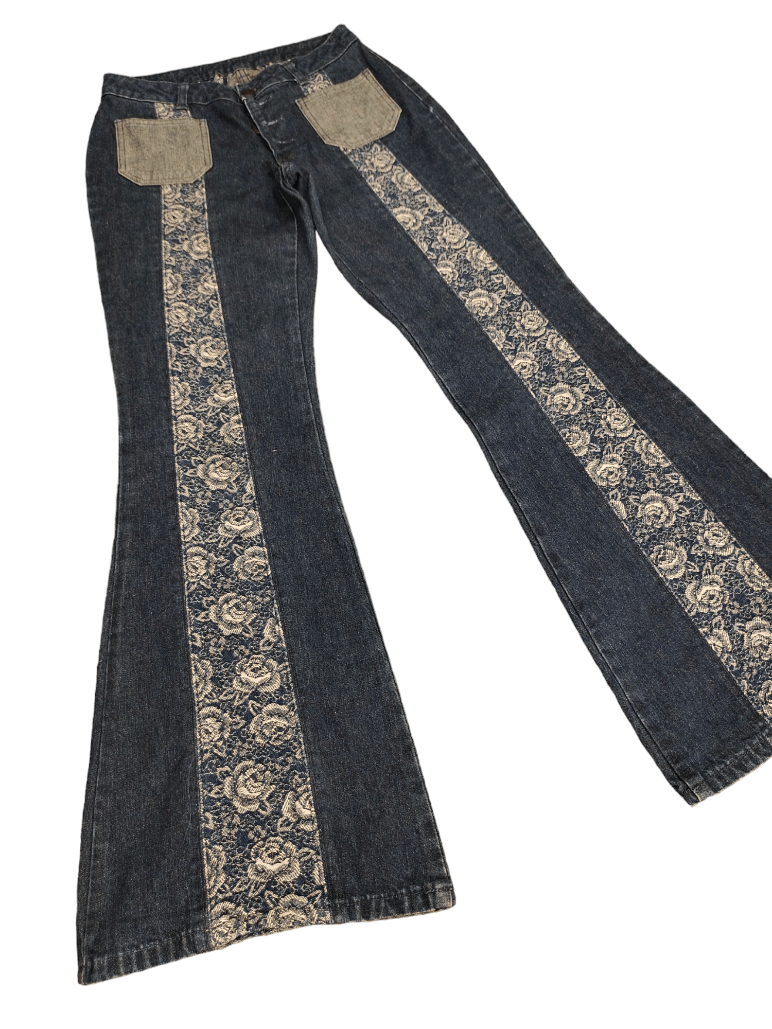 Hysteric Glamour Flare Jeans Flower Embroidered High Rise Bootcut Bellbottom Size US 27 - 3 Thumbnail