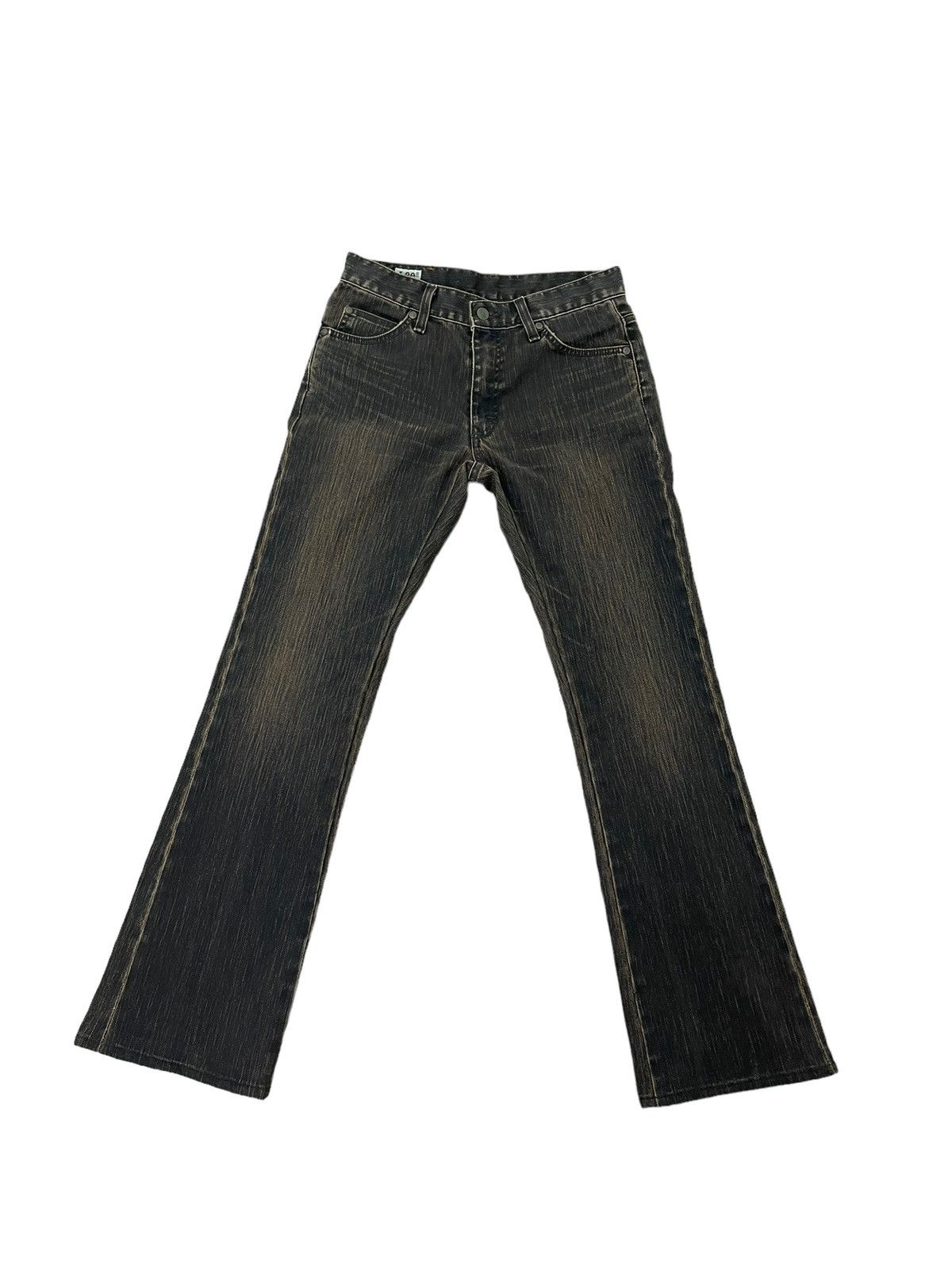 Japanese Brand Flare Jeans Lee Japan Pinstriped Low Rise Boot Cut 7🟦0 Size US 29 - 2 Thumbnail