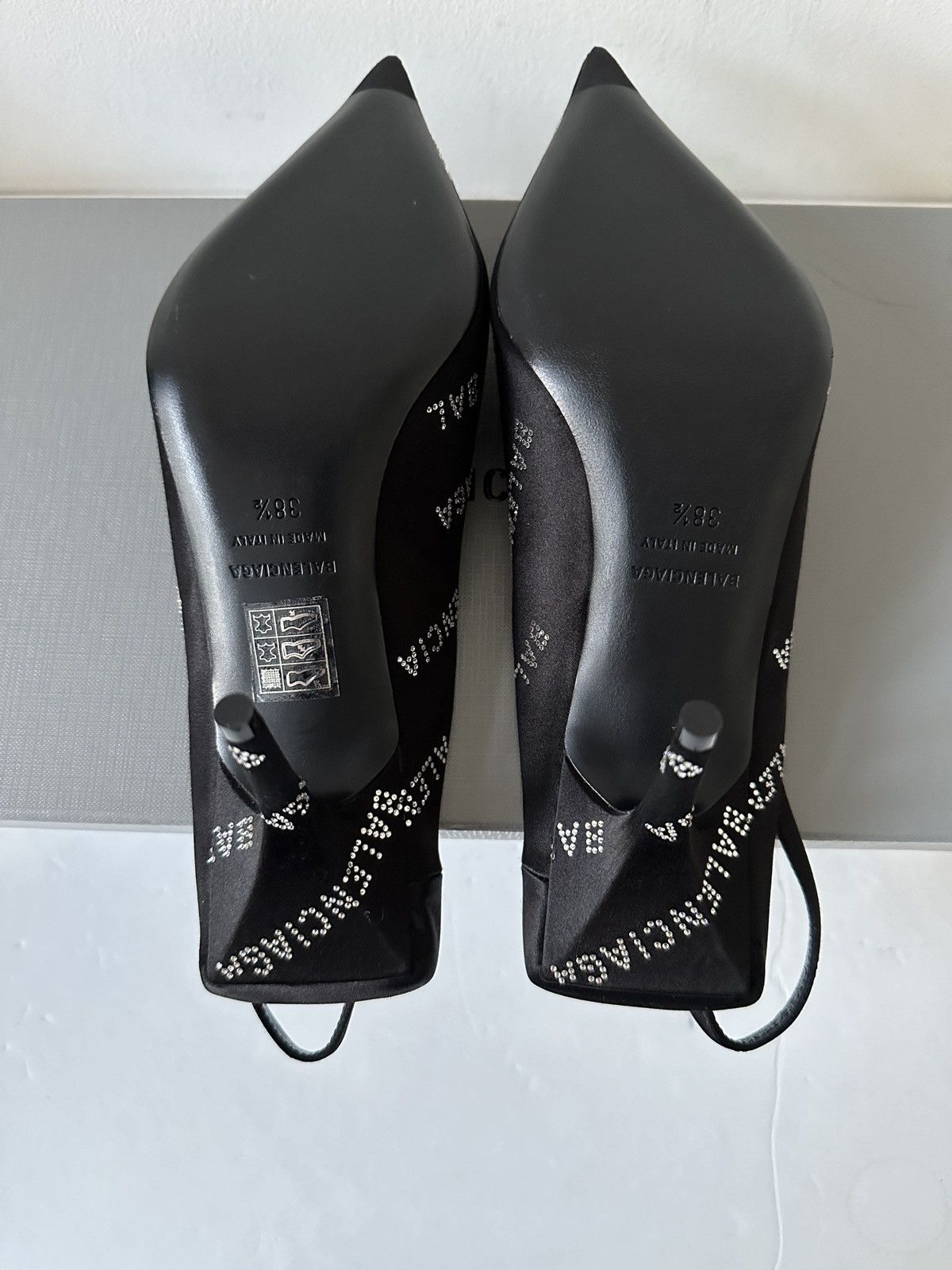 Balenciaga Square knife satin heels Size US 8.5 / IT 38.5 - 4 Thumbnail