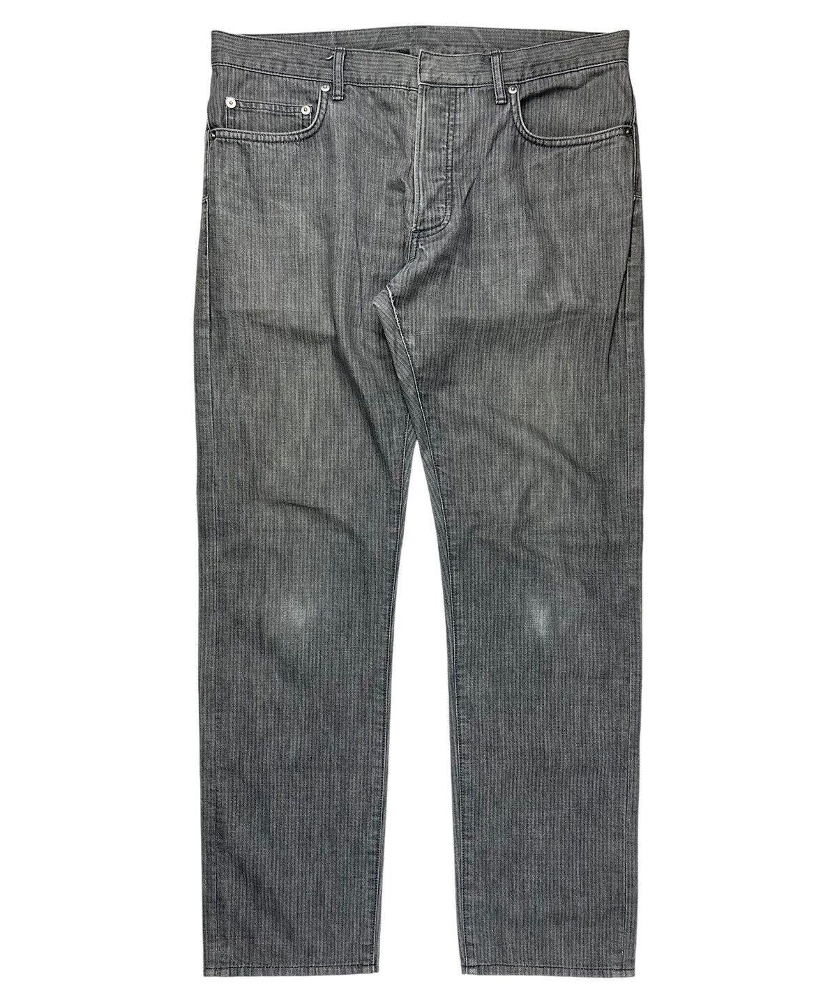 Dior Homme Hickory Herringbone Faded Grey Denim Jeans