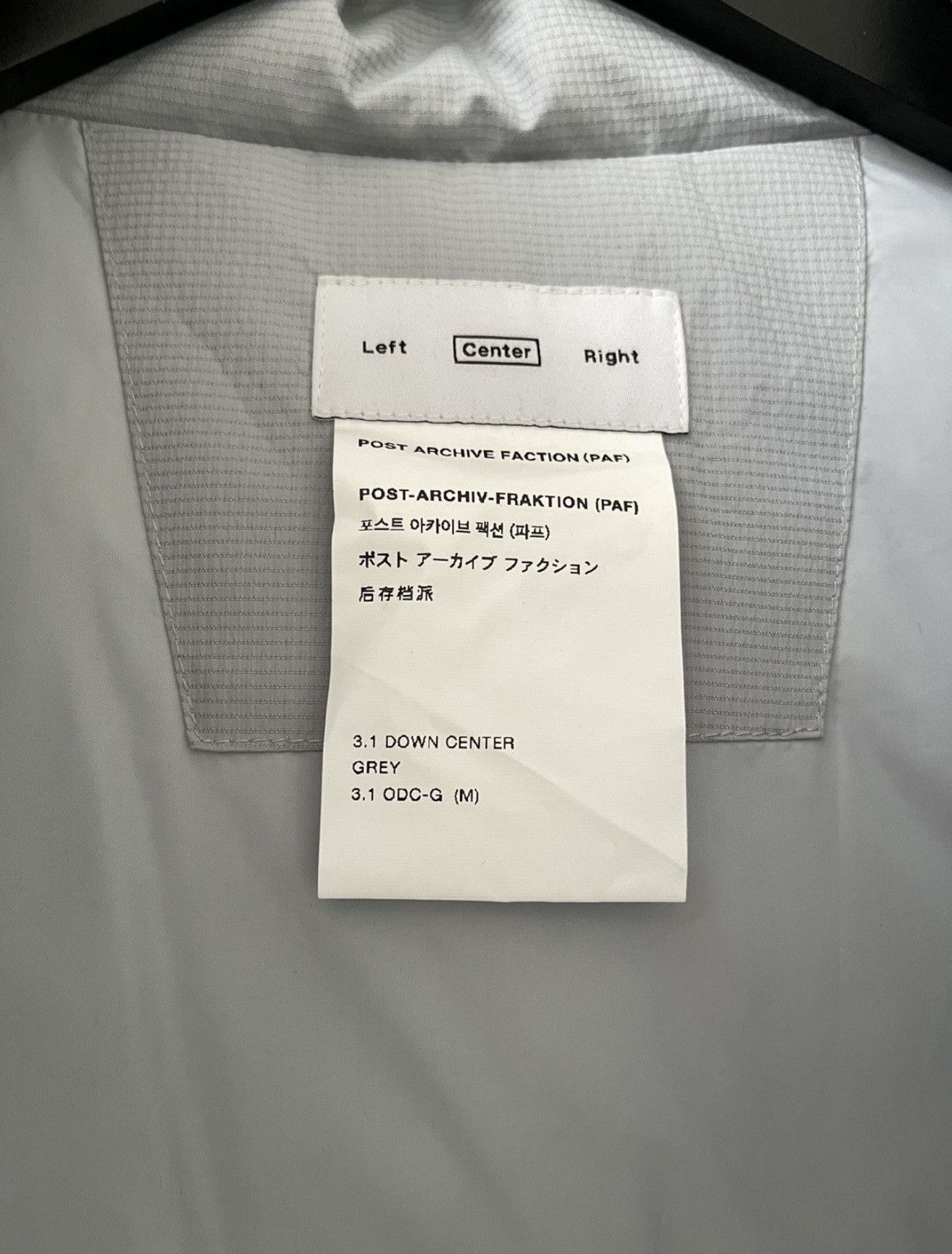 POST ARCHIVE FACTION (PAF) 3.1 [Center] Down Grey Puffer Jacket Size US M / EU 48-50 / 2 - 4 Thumbnail