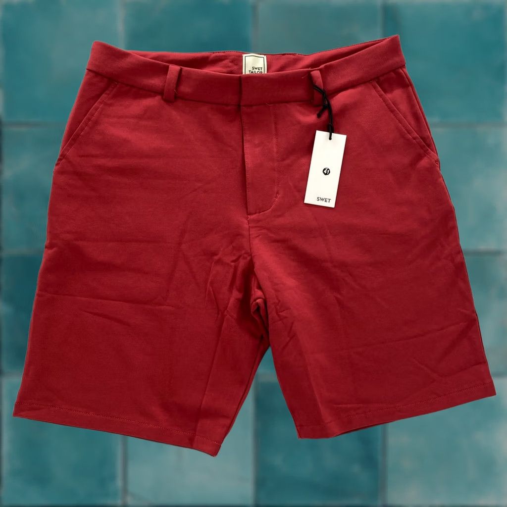 Vintage Swet Tailor Chino Shorts Mens 32 Red Wine Stretch Casual Athletic NWT Size US 32 / EU 48 - 1 Thumbnail
