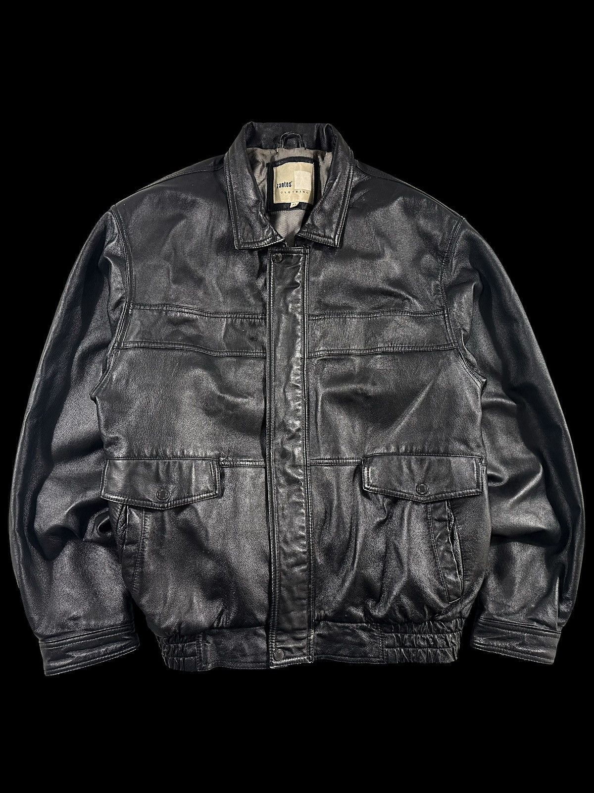 Japanese Brand × Vintage Vintage avant garde leather jacket Size US XL / EU 56 / 4 - 1 Thumbnail