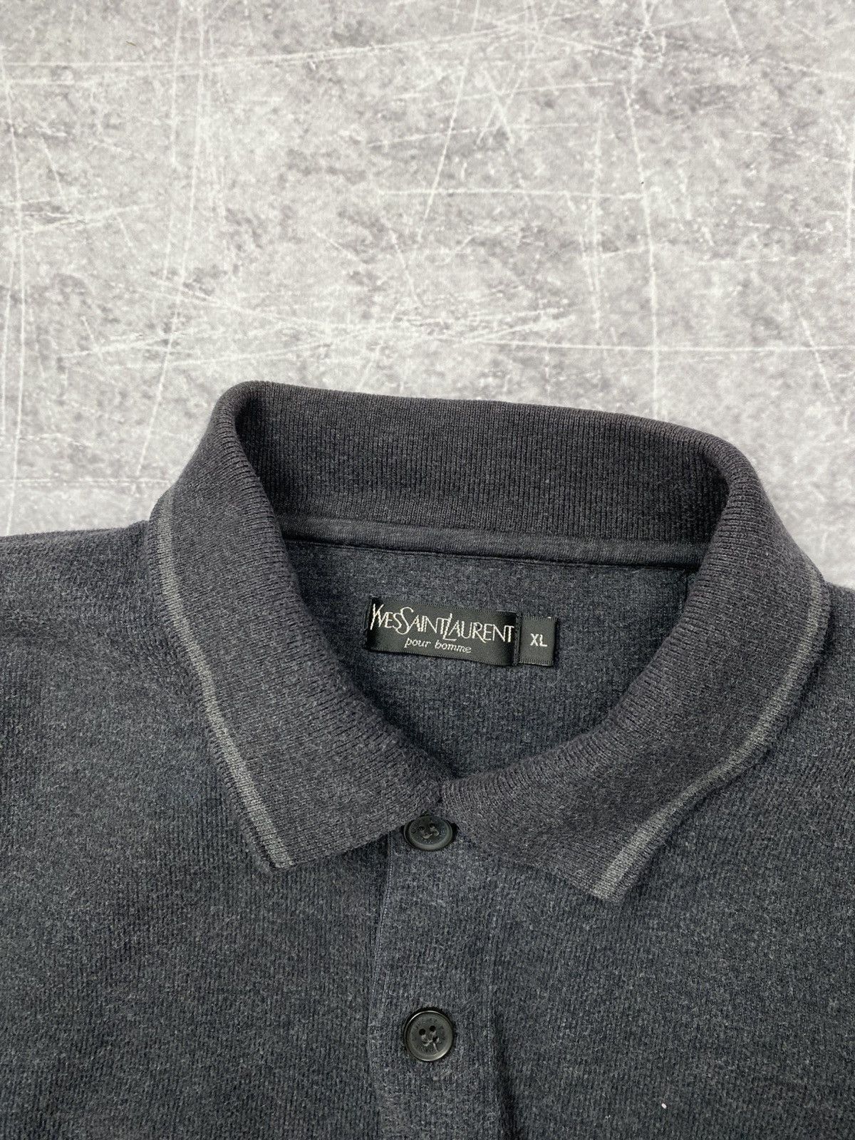 Vintage YSL Pour Home gray sweater Size US XL / EU 56 / 4 - 3 Thumbnail